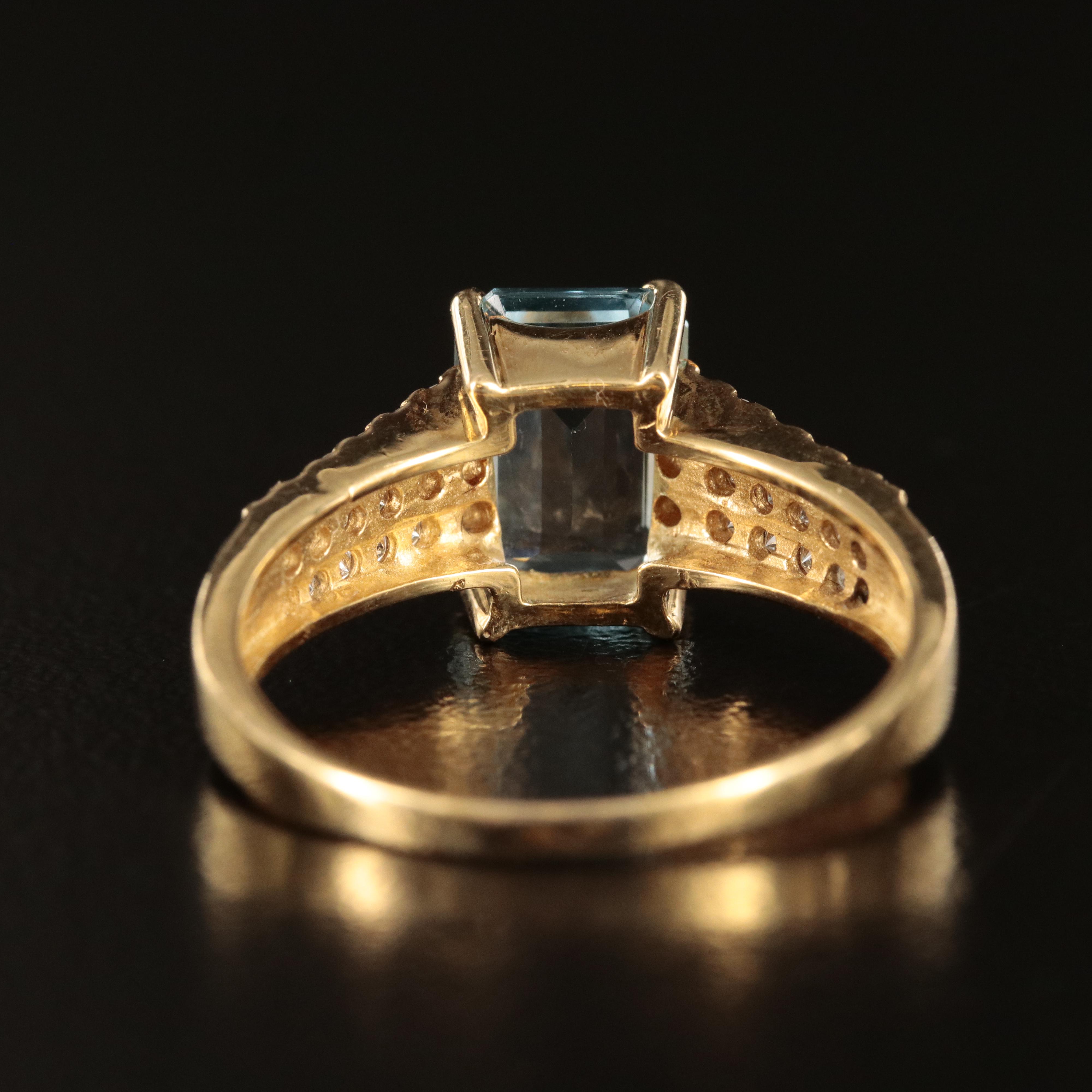 H. Stern 18K Aquamarine and Diamond Ring