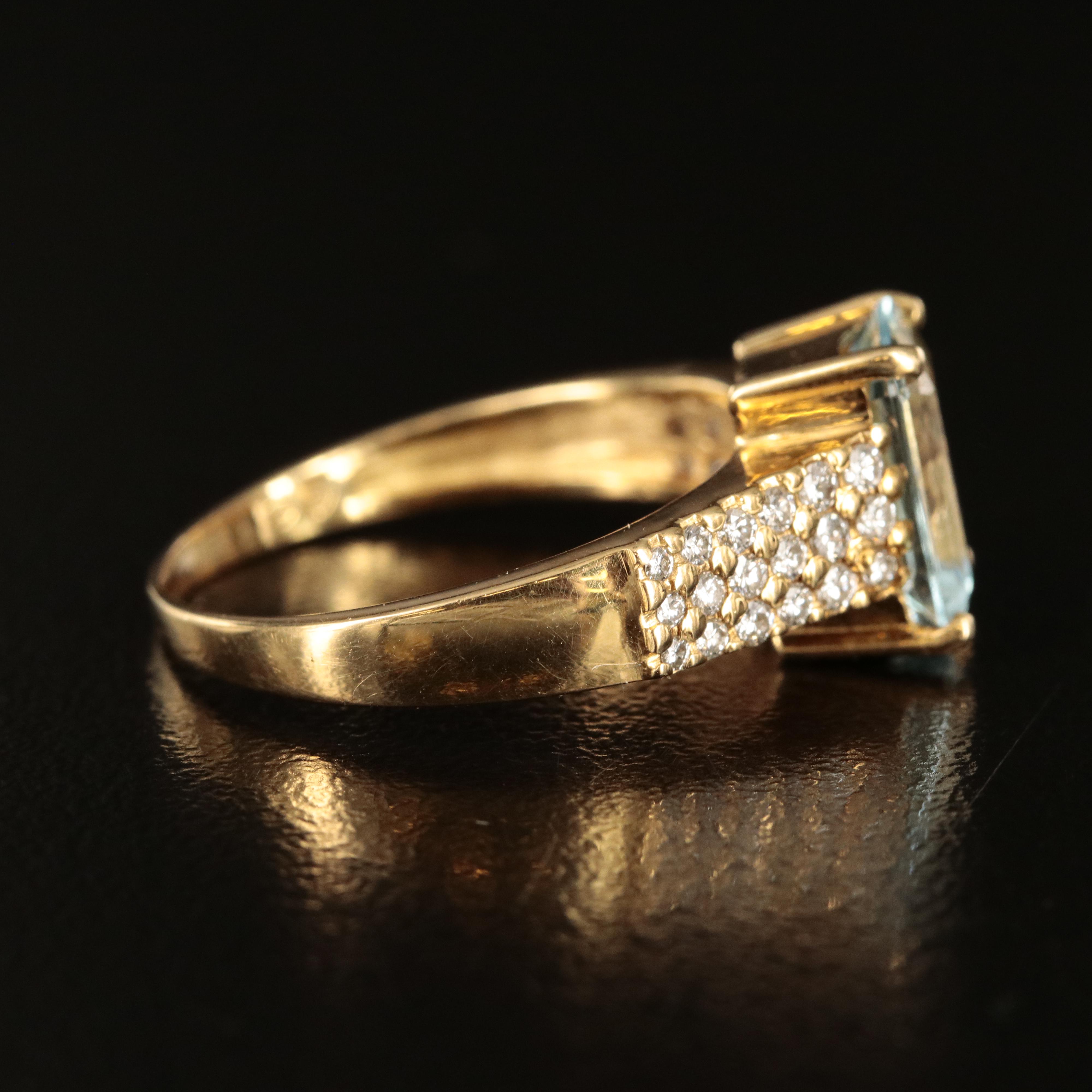 H. Stern 18K Aquamarine and Diamond Ring