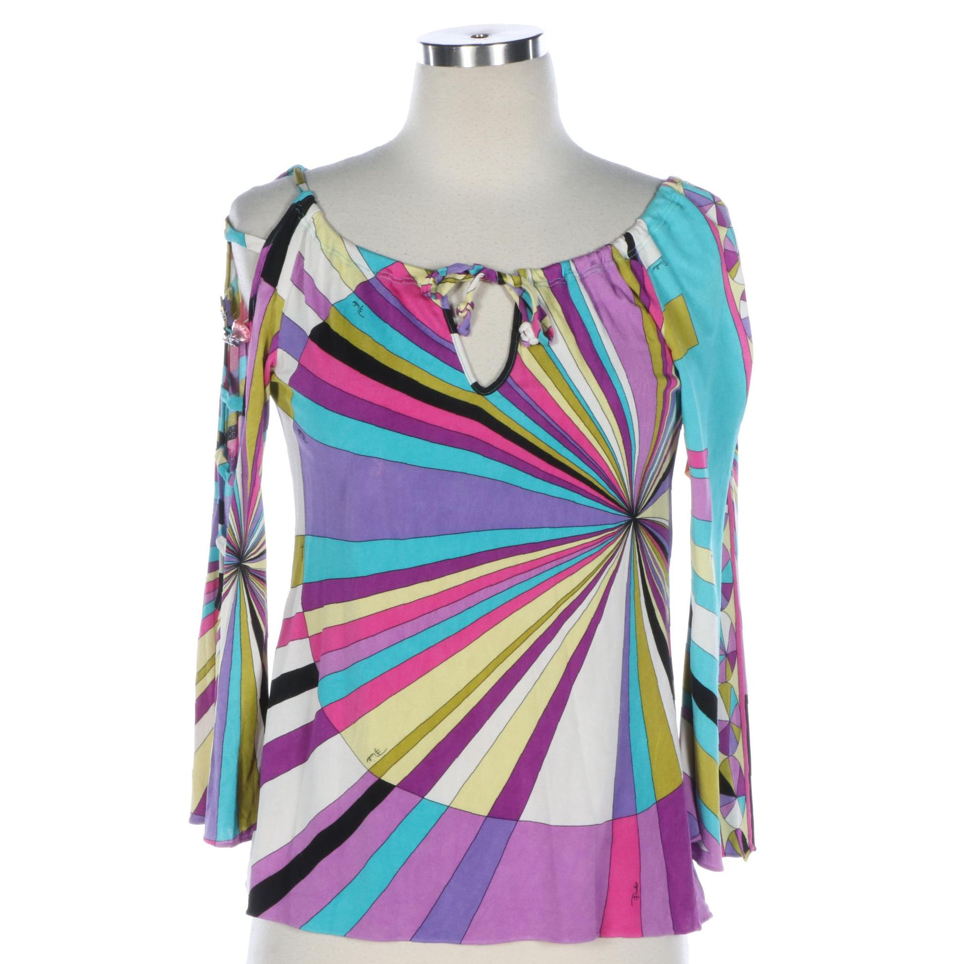 Emilio Pucci Firenze Multicolor Top in Jersey Knit