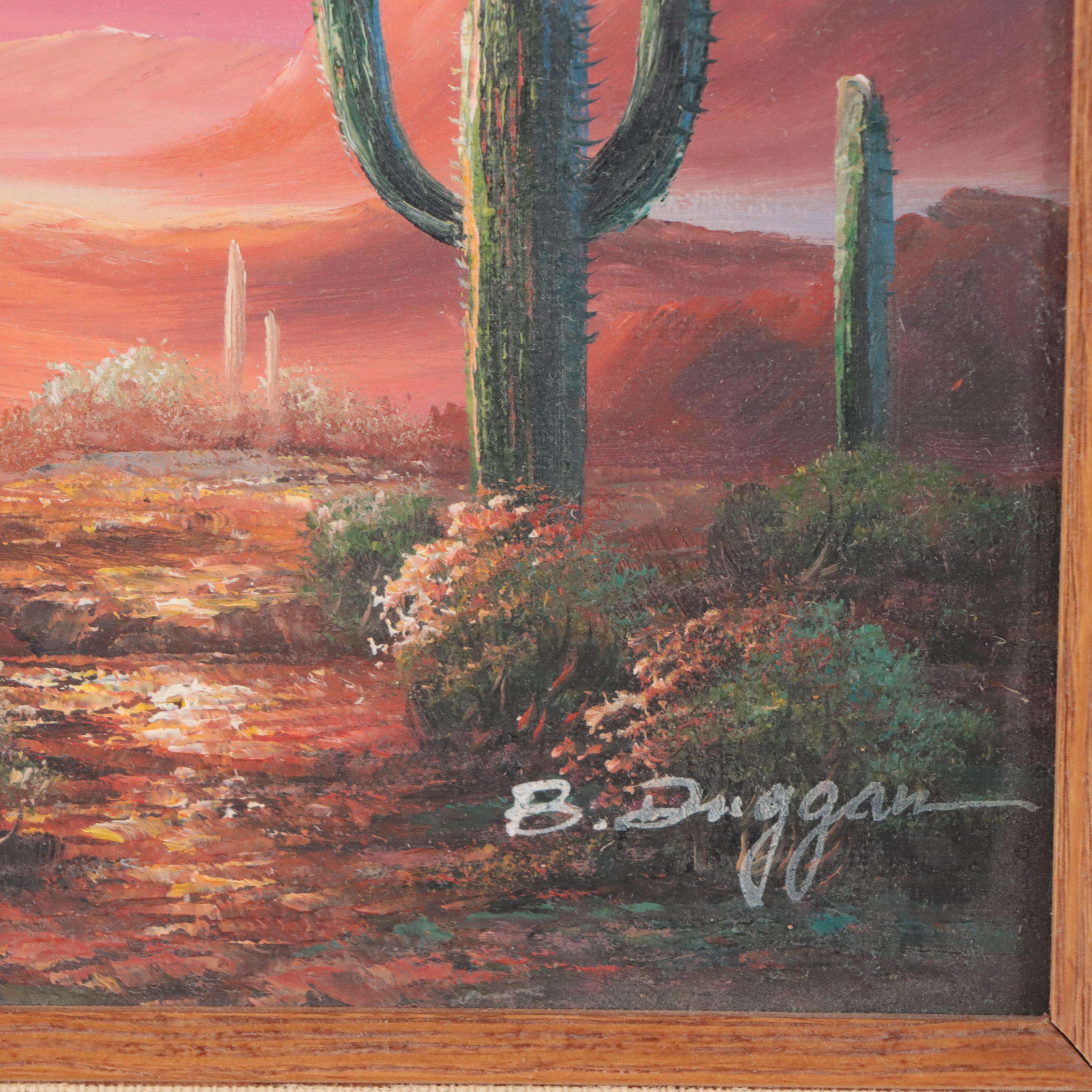 B. Duggan Southwest Desert Landscape Oil Painting
