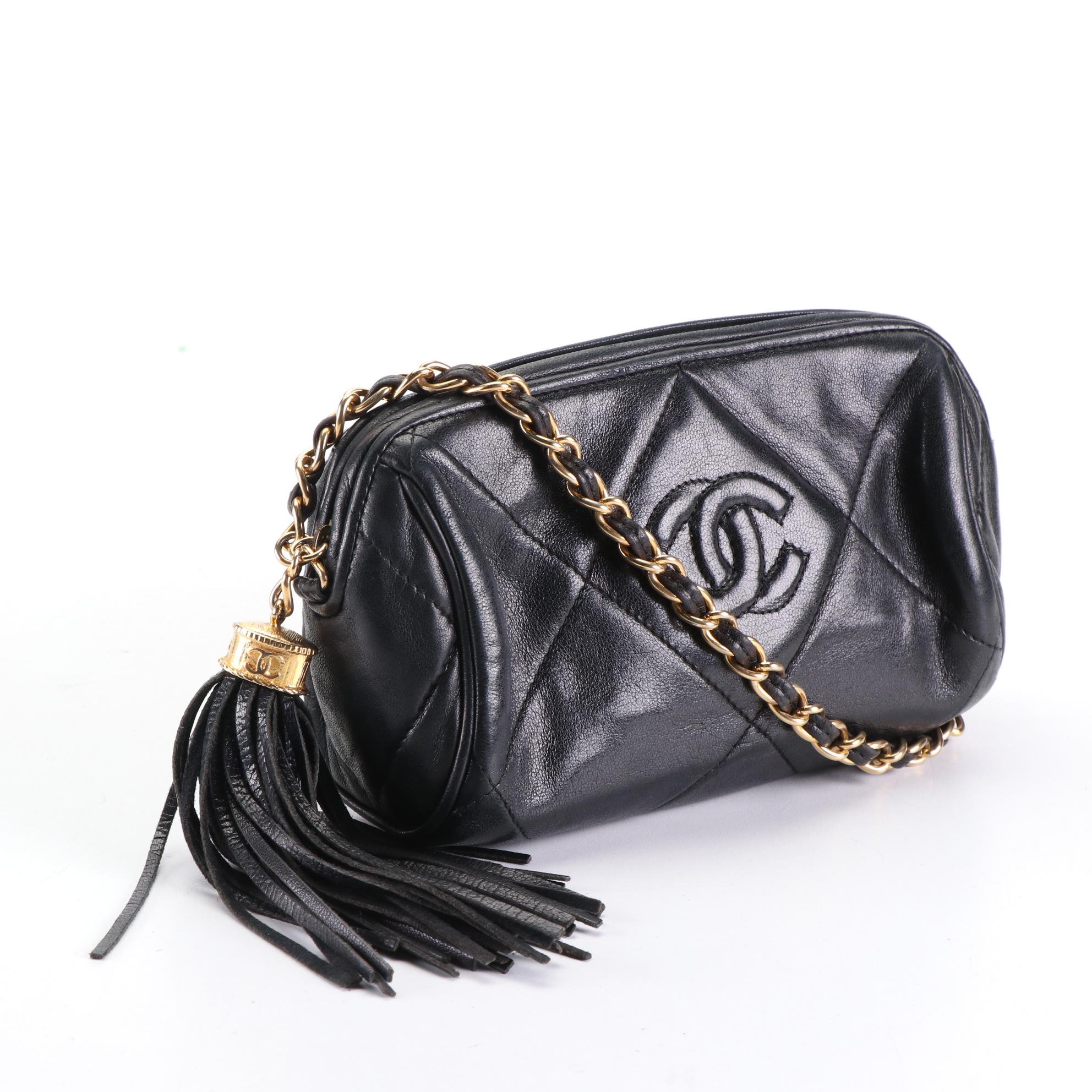 Chanel Mini Barrel Bag in Quilted Lambskin with Tassel