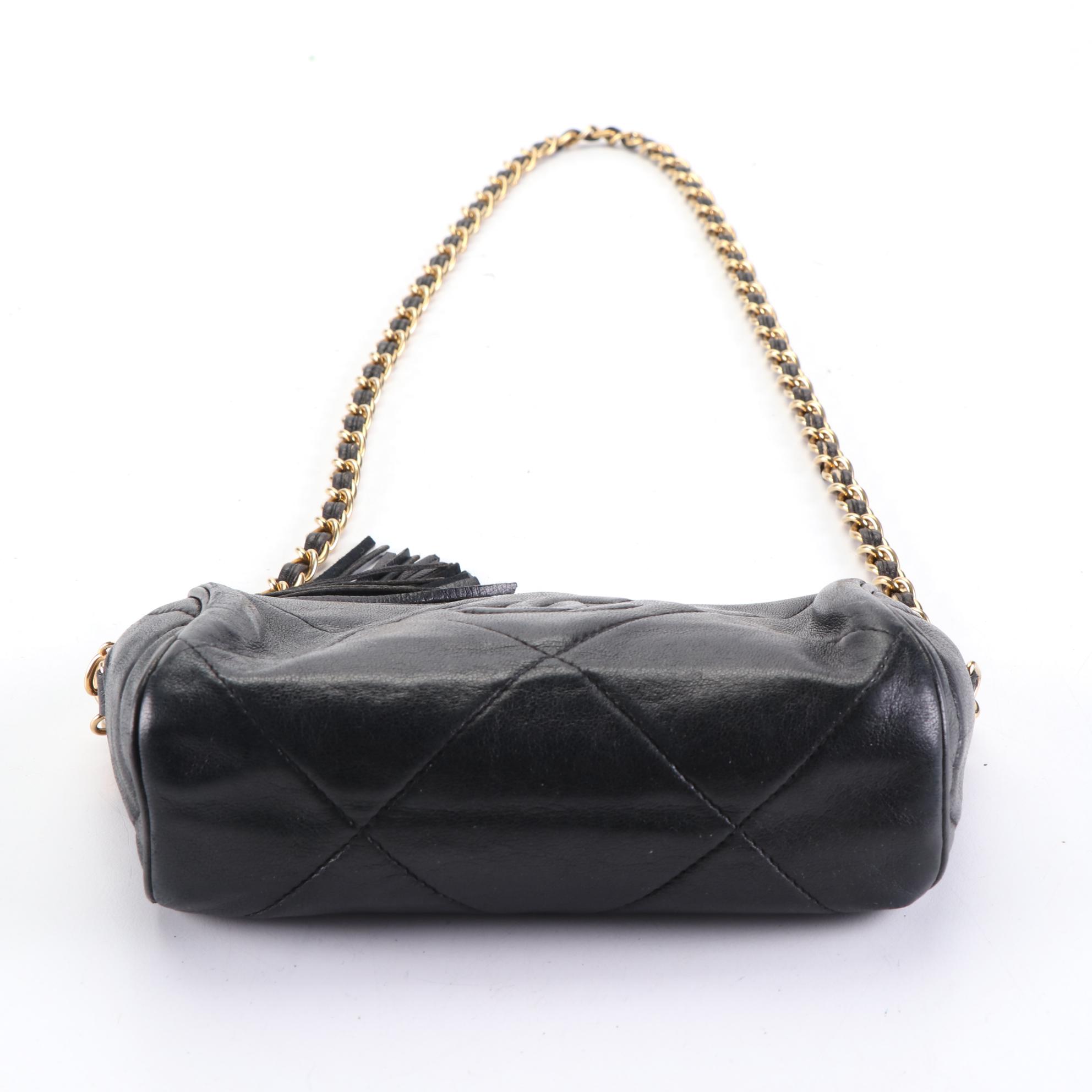 Chanel Mini Barrel Bag in Quilted Lambskin with Tassel
