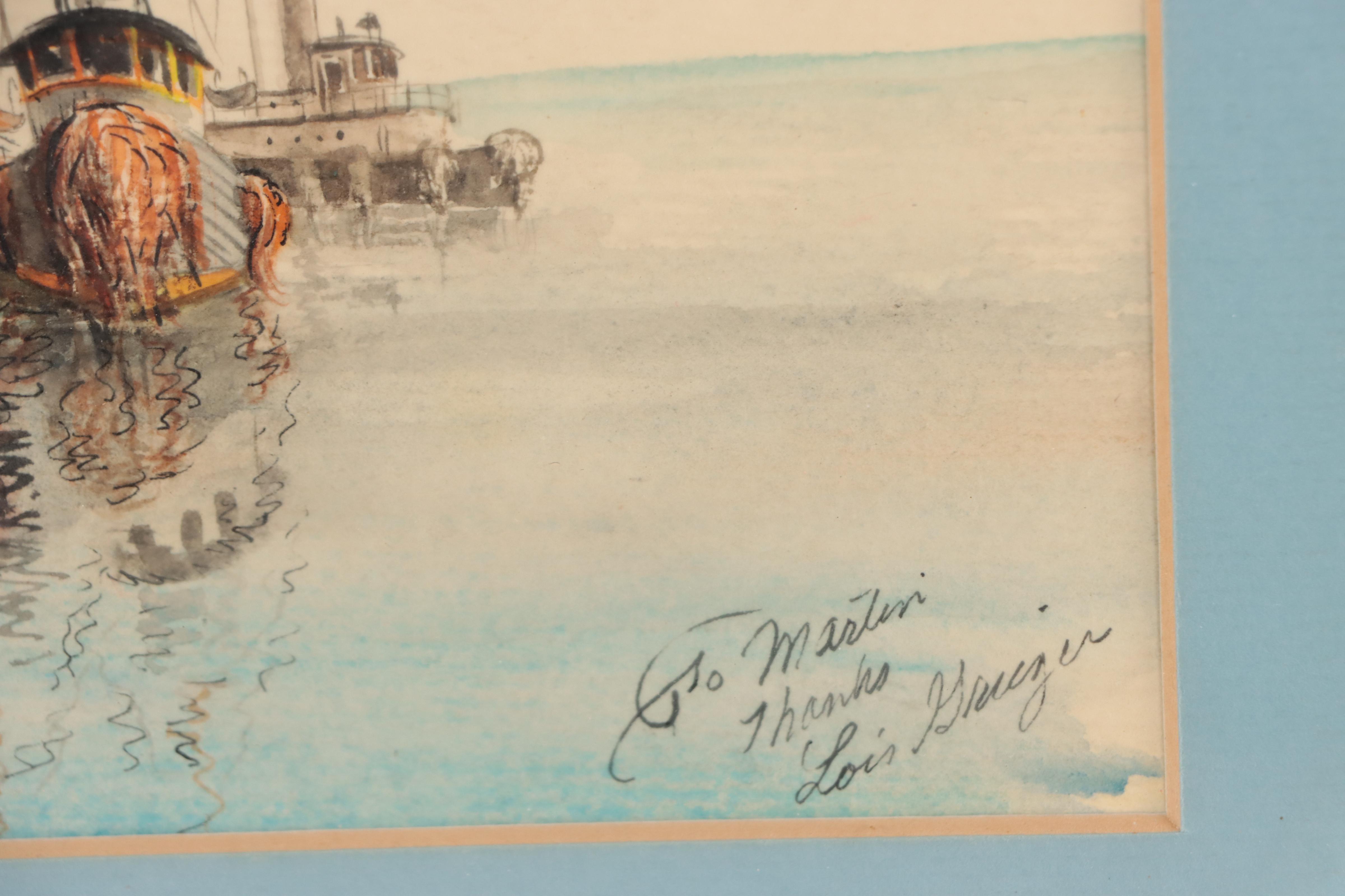 Harbor Scene Watercolor Painting