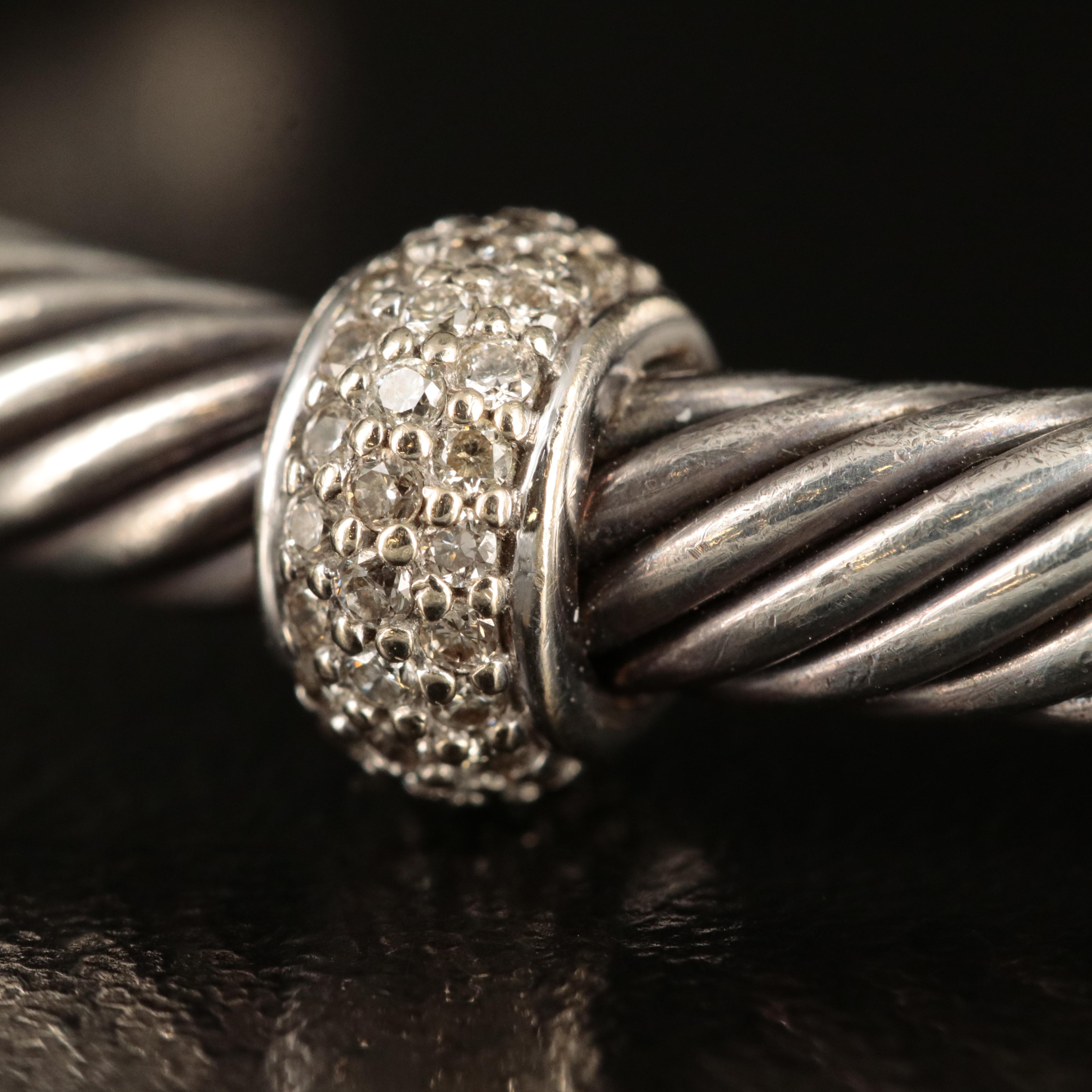 David Yurman Sterling Classic Cable Cuff with 14K Accent