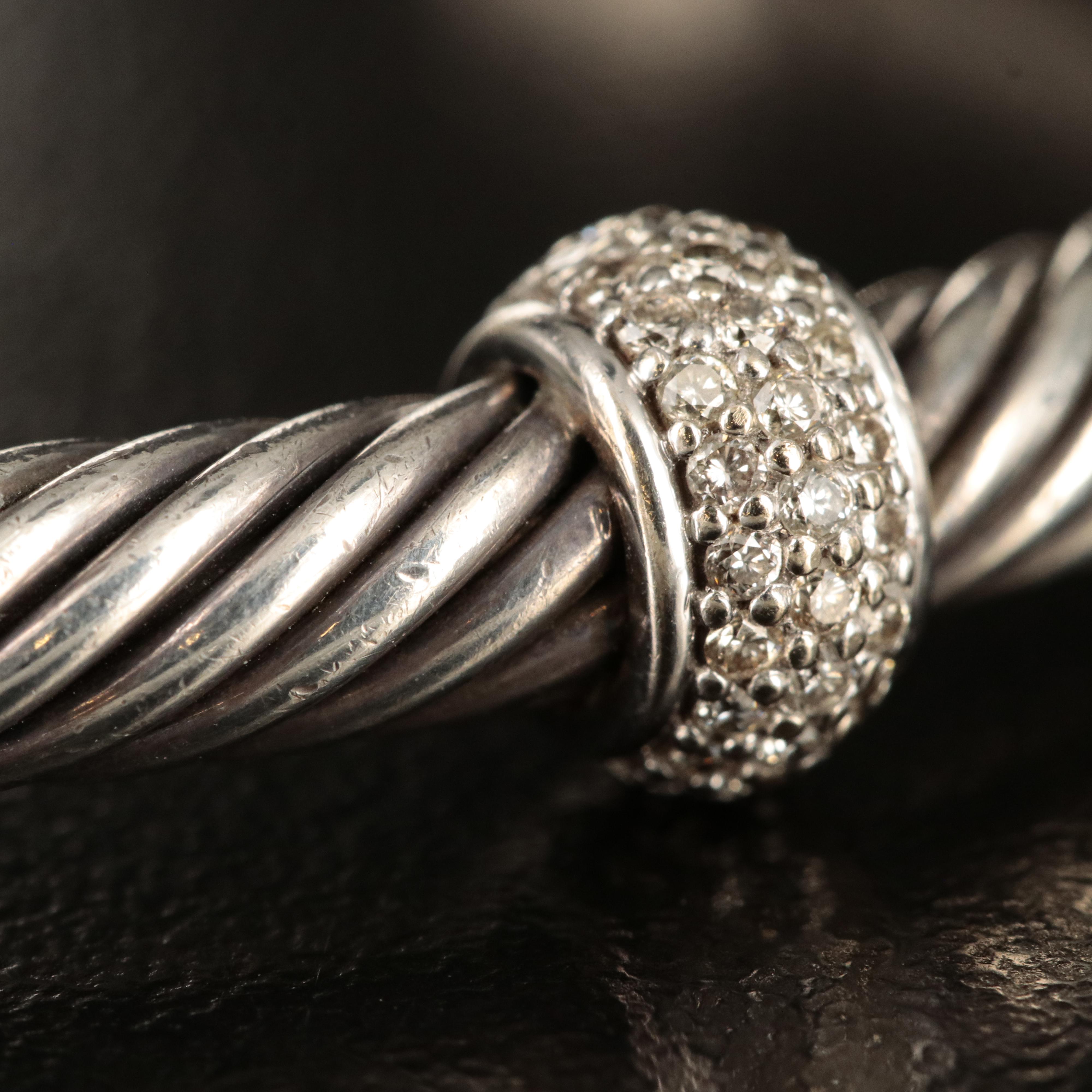 David Yurman Sterling Classic Cable Cuff with 14K Accent