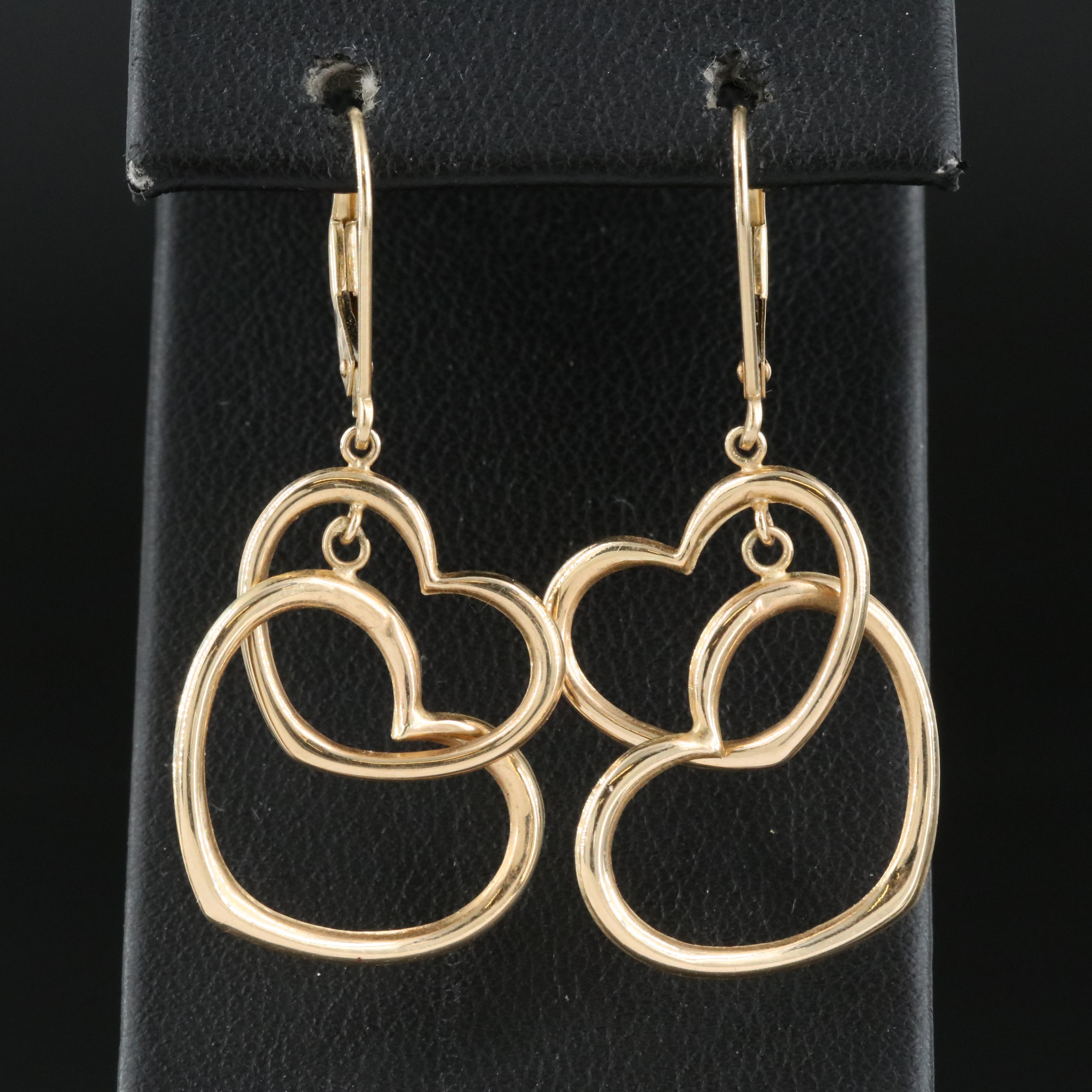 14K Heart Earrings