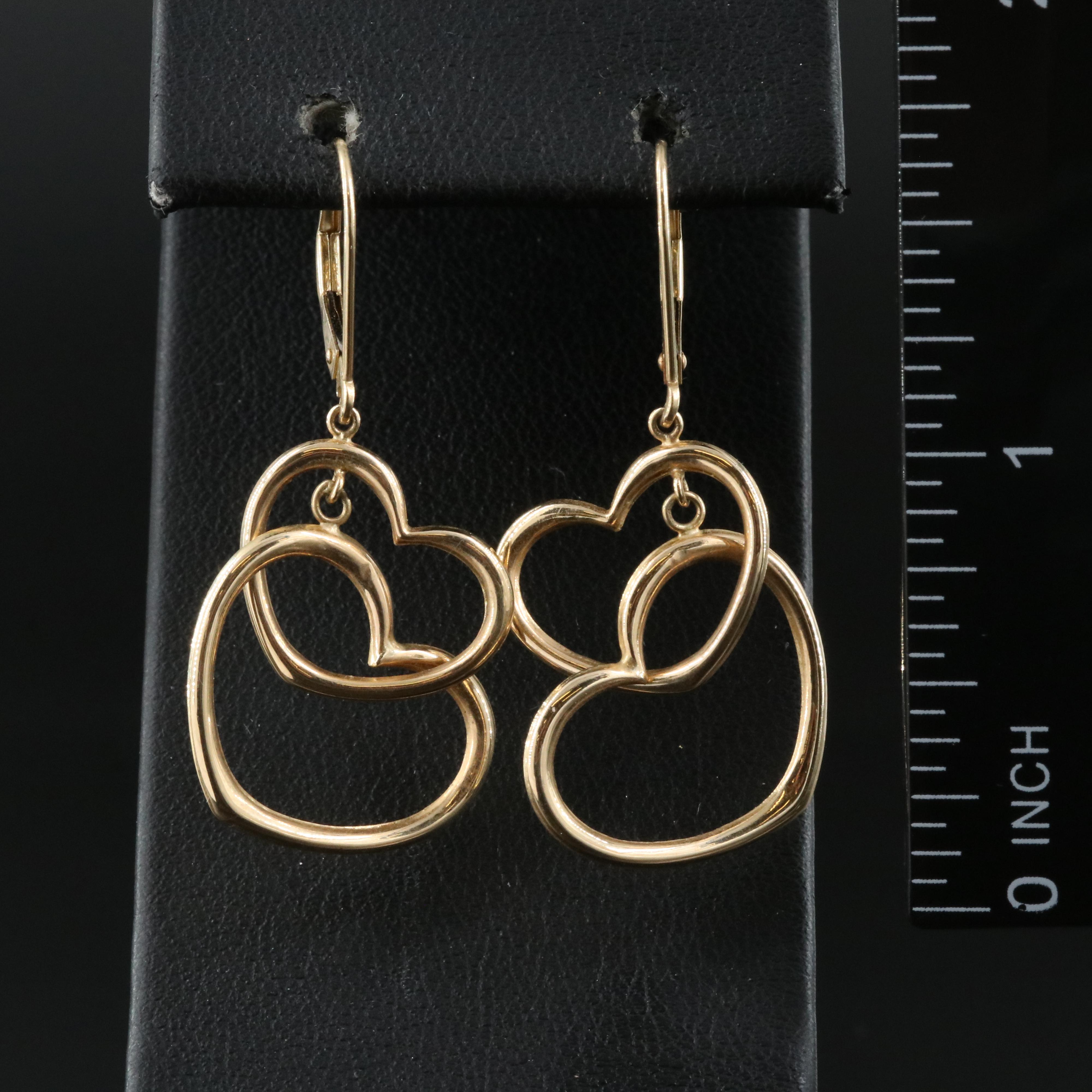 14K Heart Earrings