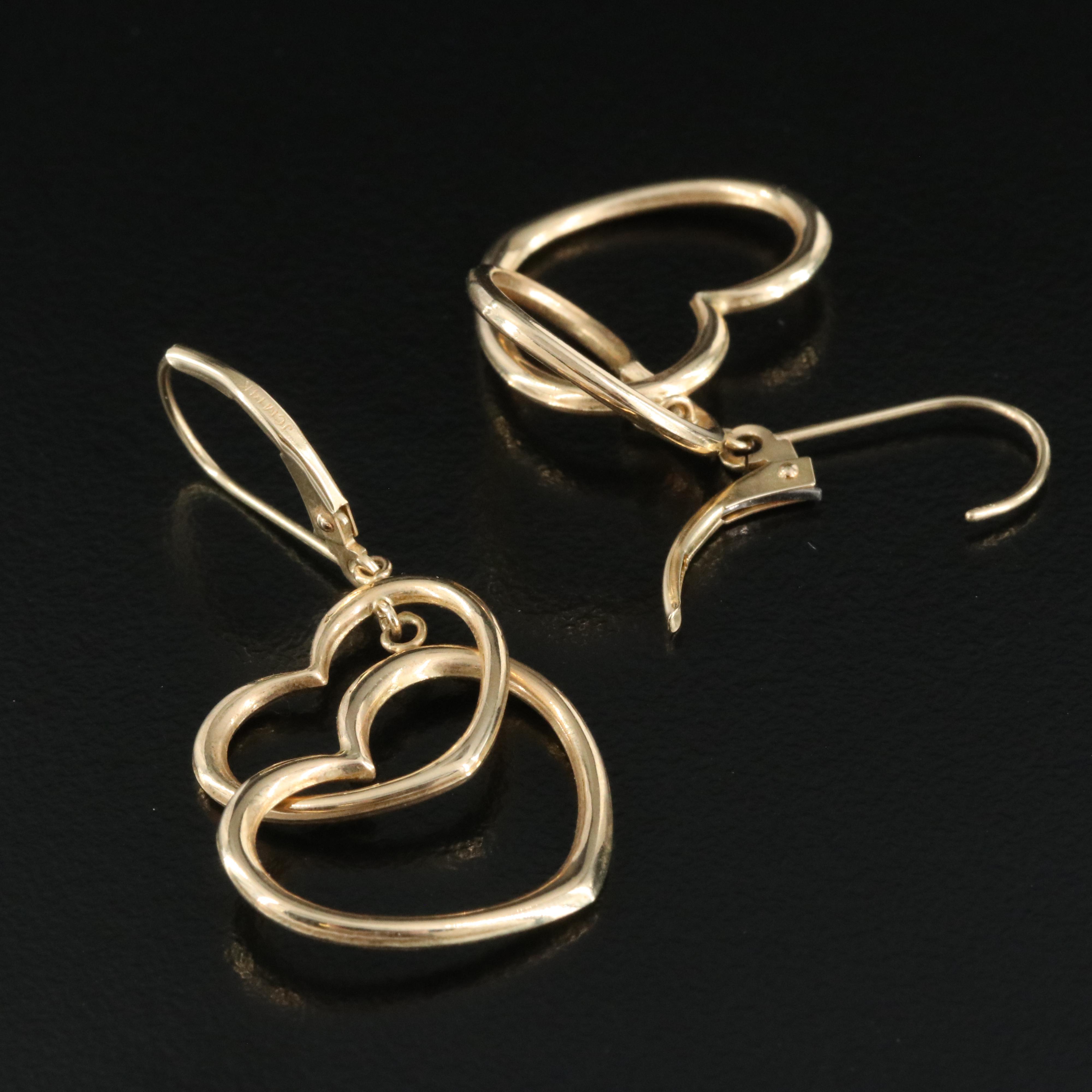 14K Heart Earrings