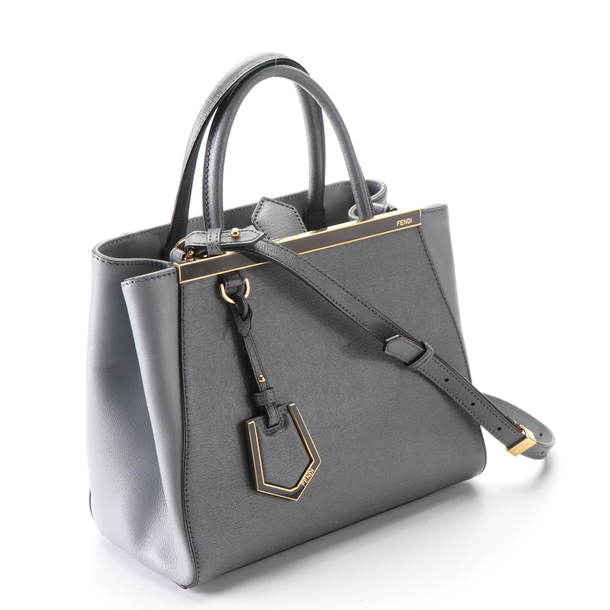 Fendi Petite Sac 2jours Elite Tote 8BH253 in Textured and Smooth Leather
