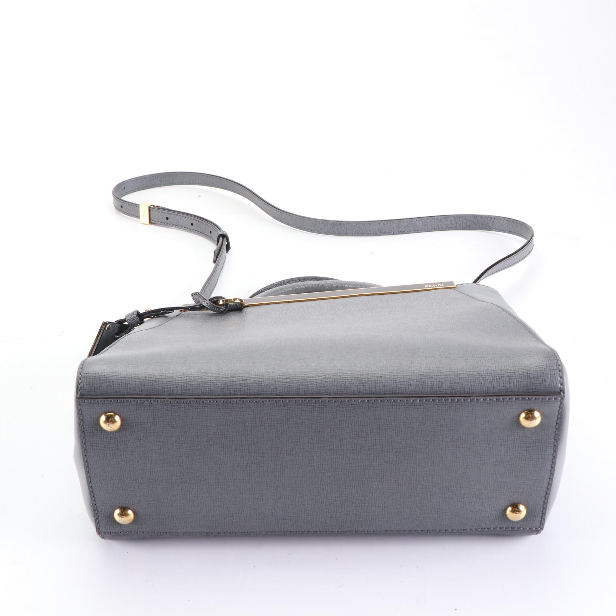 Fendi Petite Sac 2jours Elite Tote 8BH253 in Textured and Smooth Leather