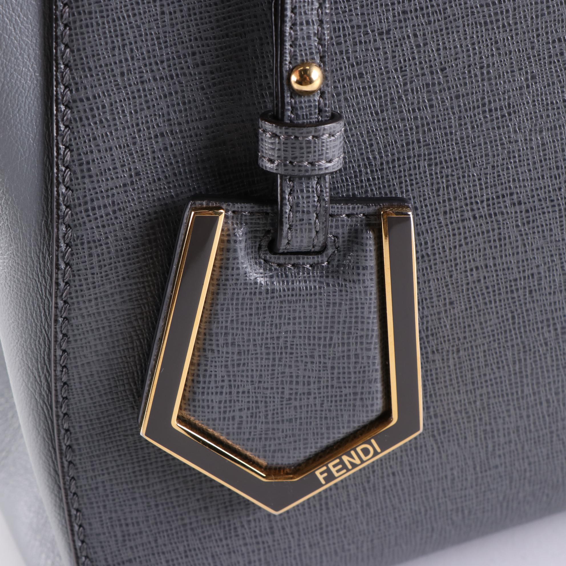 Fendi Petite Sac 2jours Elite Tote 8BH253 in Textured and Smooth Leather