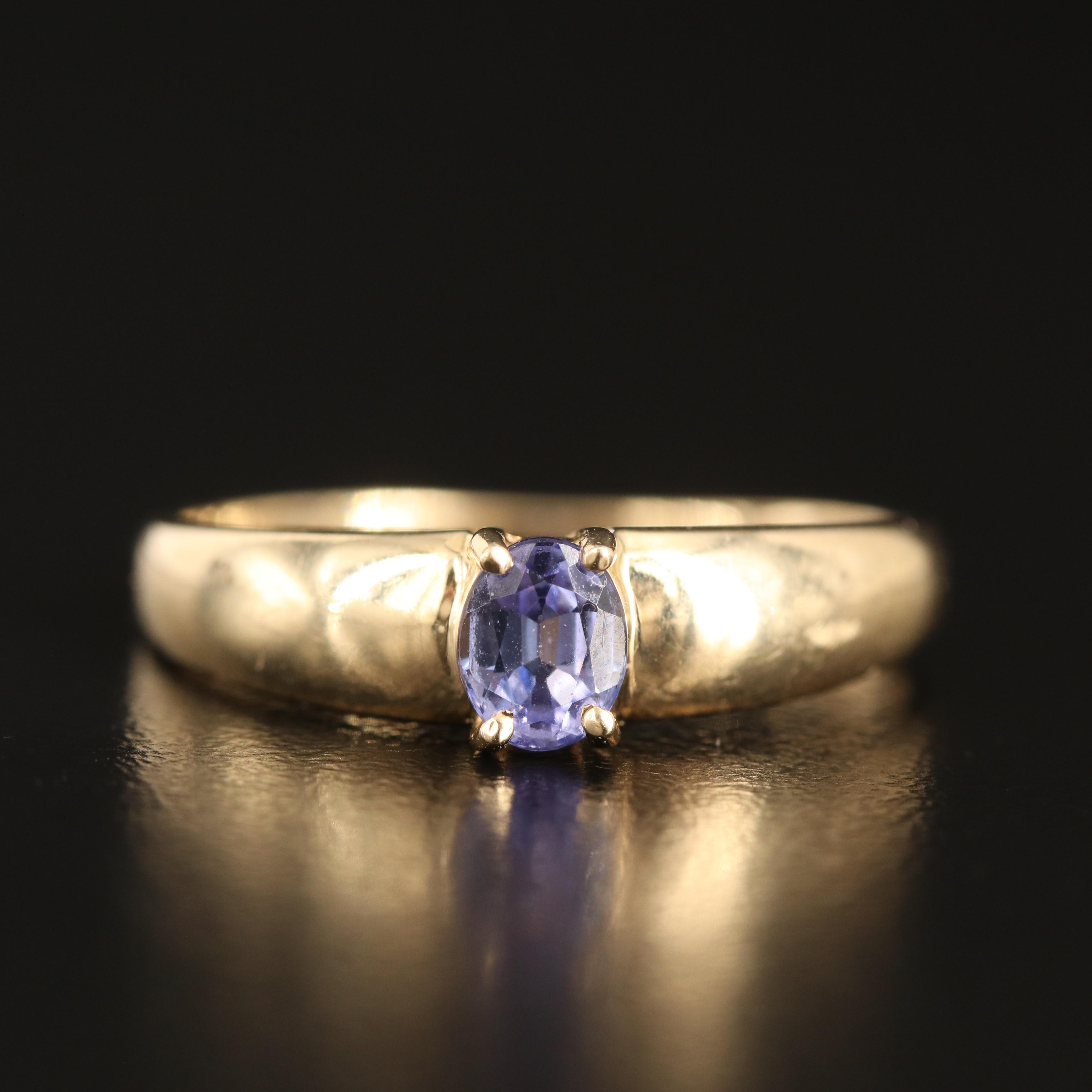 10K Tanzanite Solitaire Ring