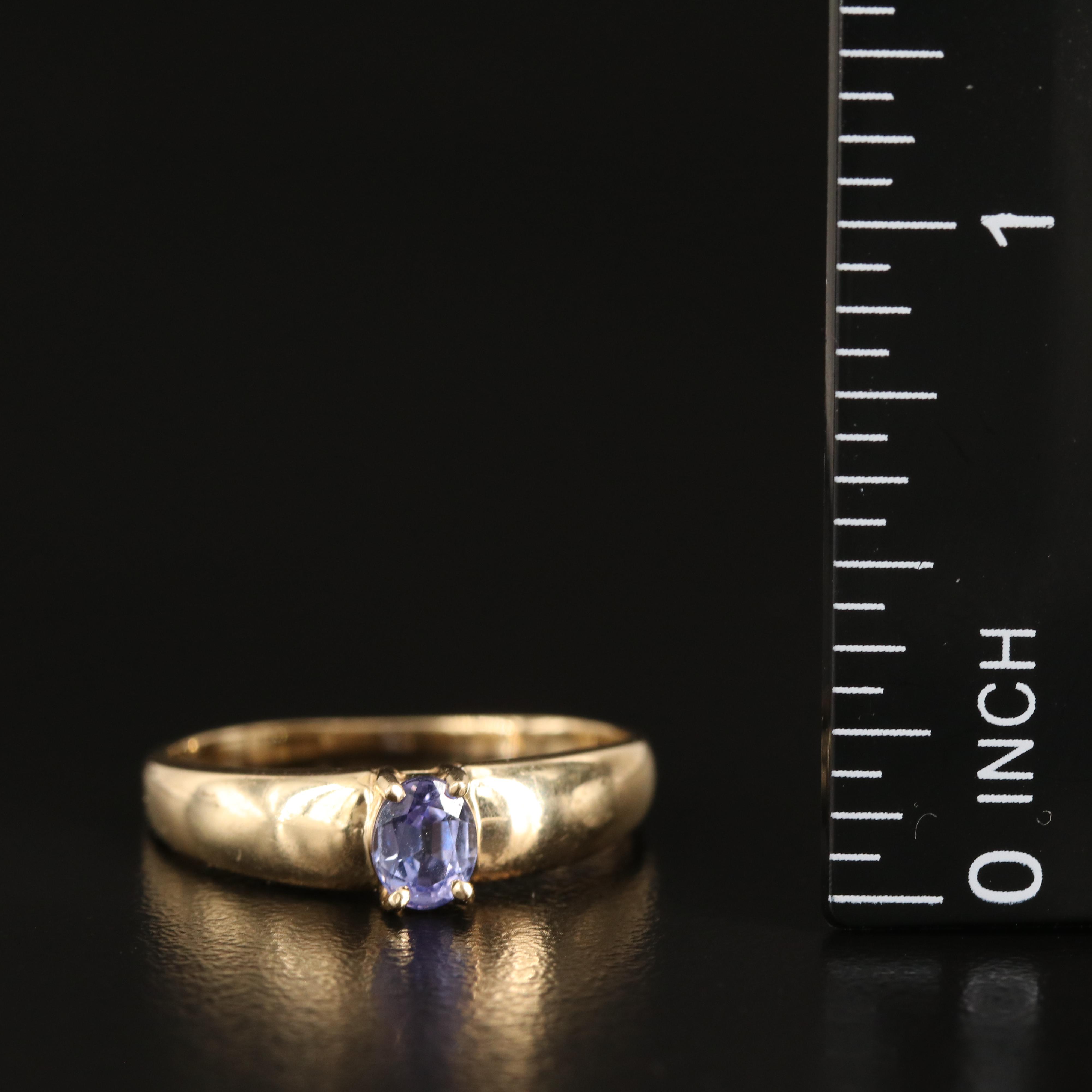 10K Tanzanite Solitaire Ring