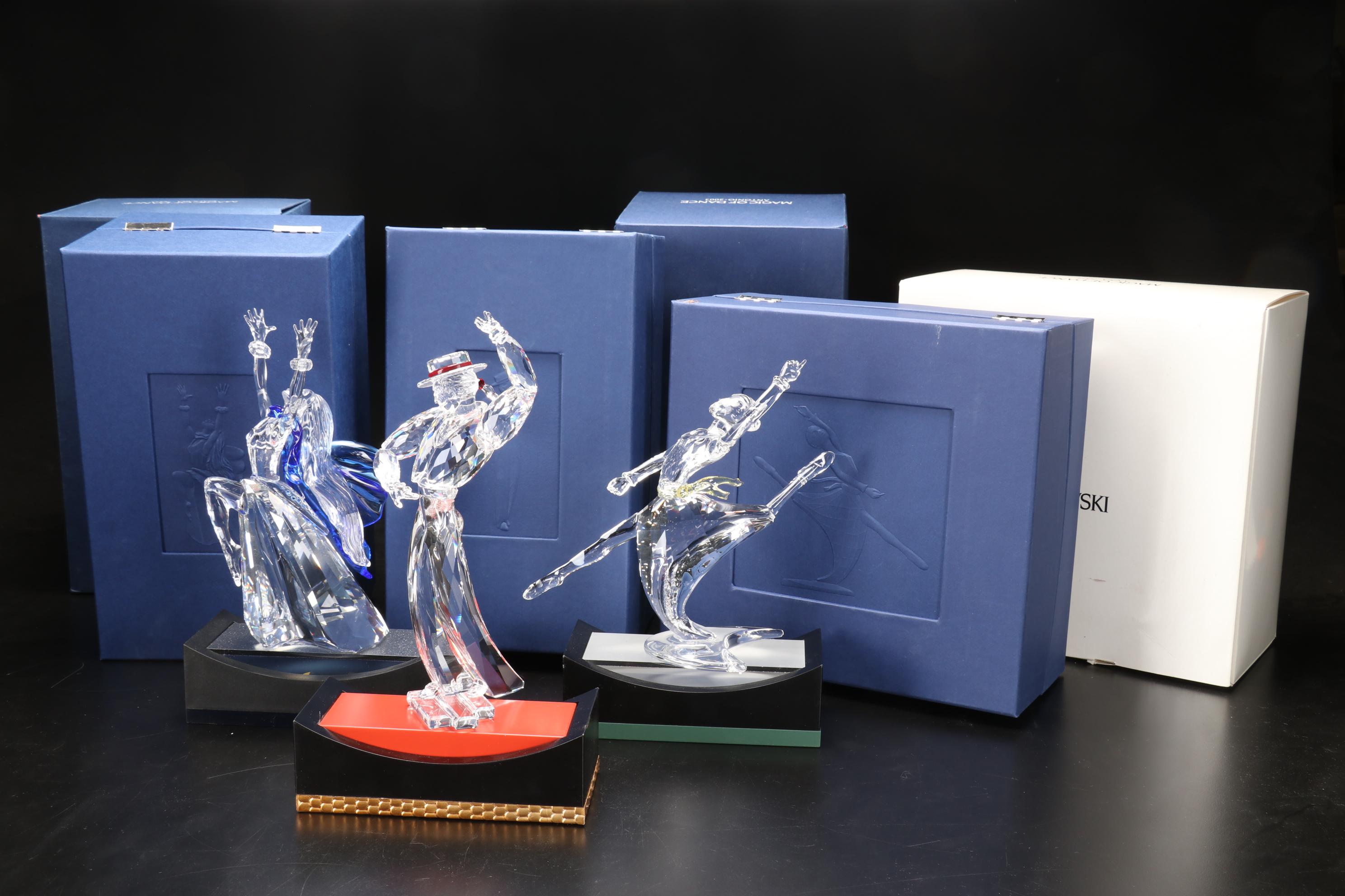 Swarovski Magic of Dance "Isadora," "Antonio," and "Anna" Crystal Figurines
