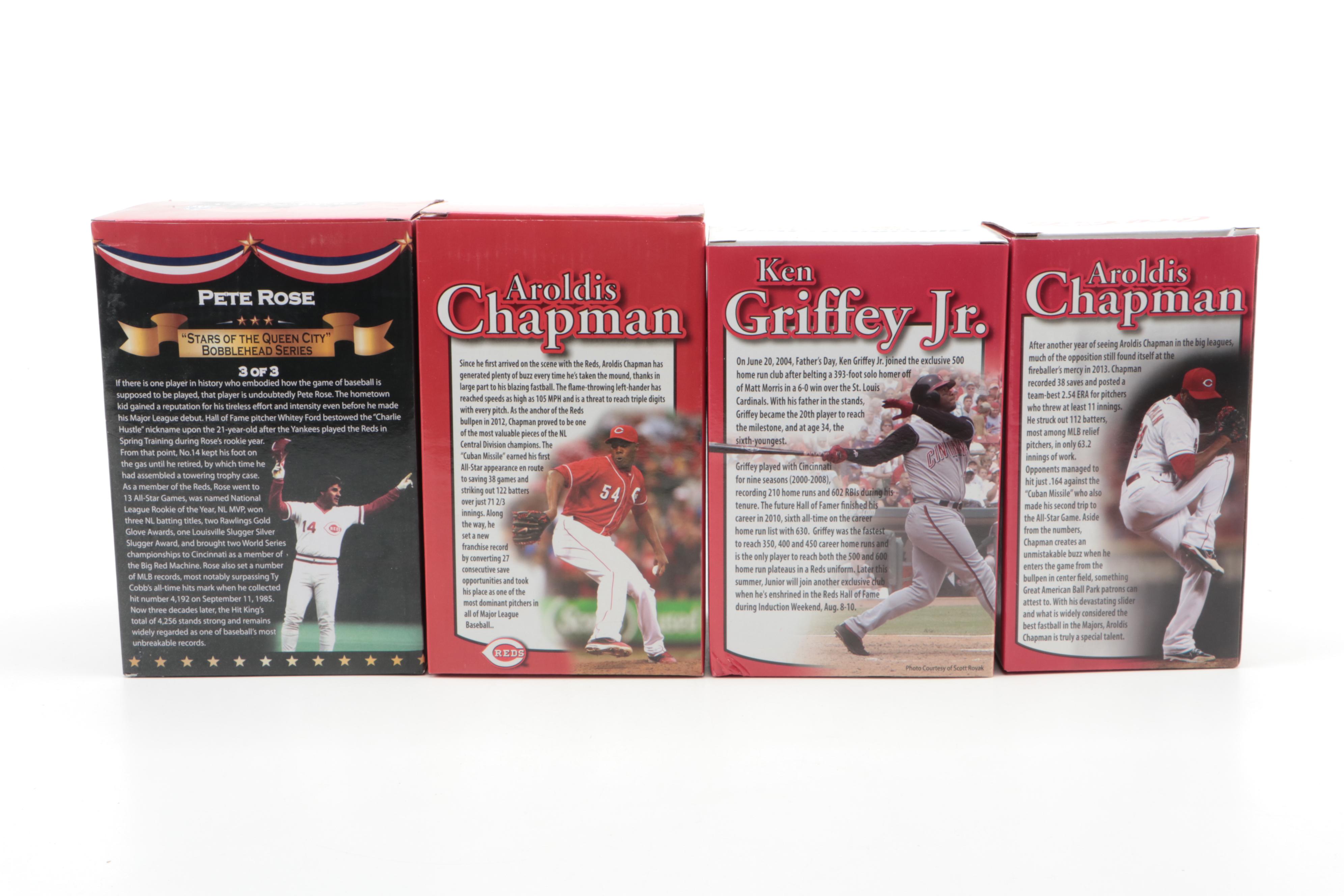 Cincinnati Reds Aroldis Chapman, Pete Rose, Jay Bruce and More Bobbleheads