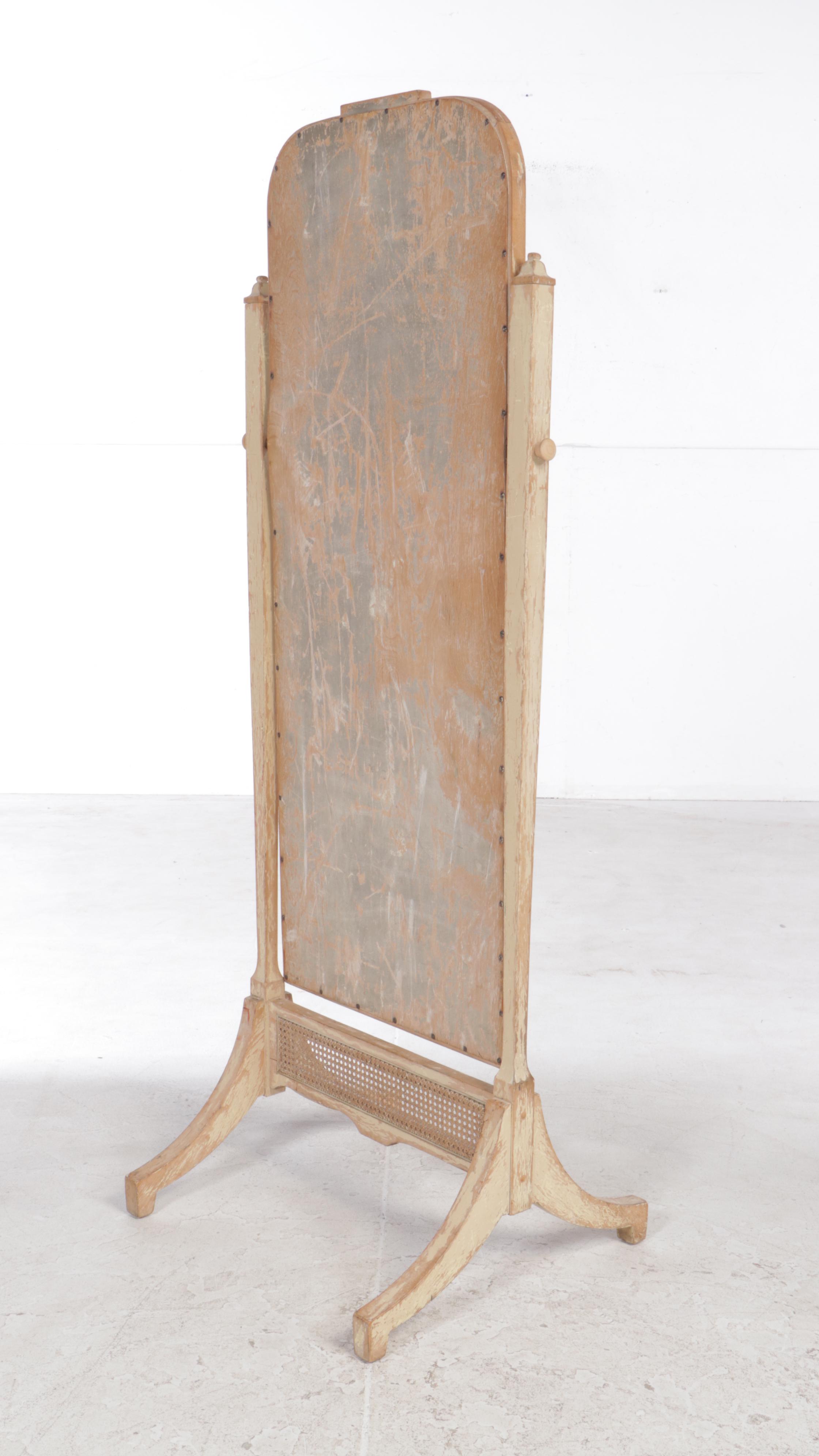 French Provincial Style Pine Cheval Mirror, Mid to Late 20th Century