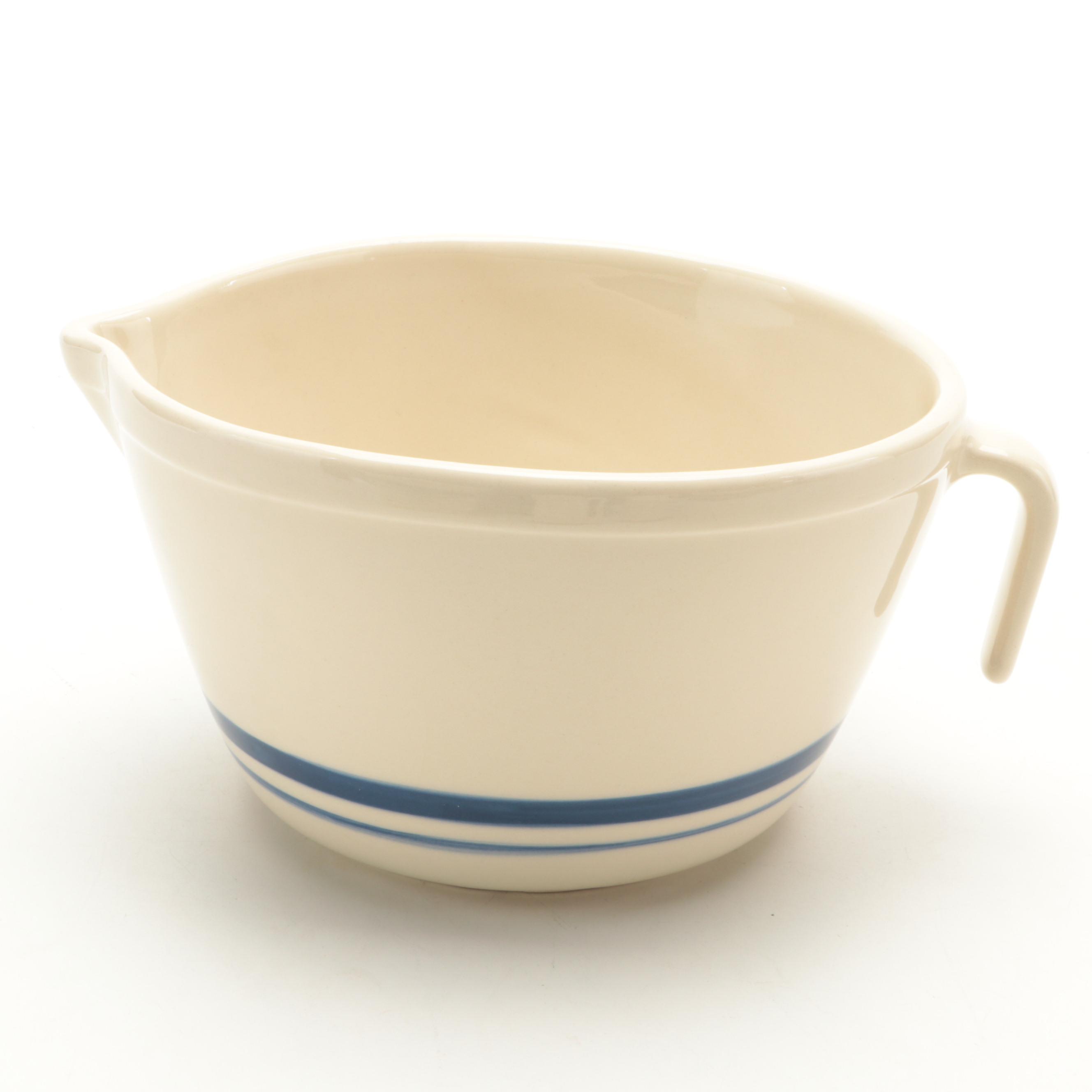 Friendship Pottery "Blue Stripe" and Robinson Ransbottom Stoneware Bakeware