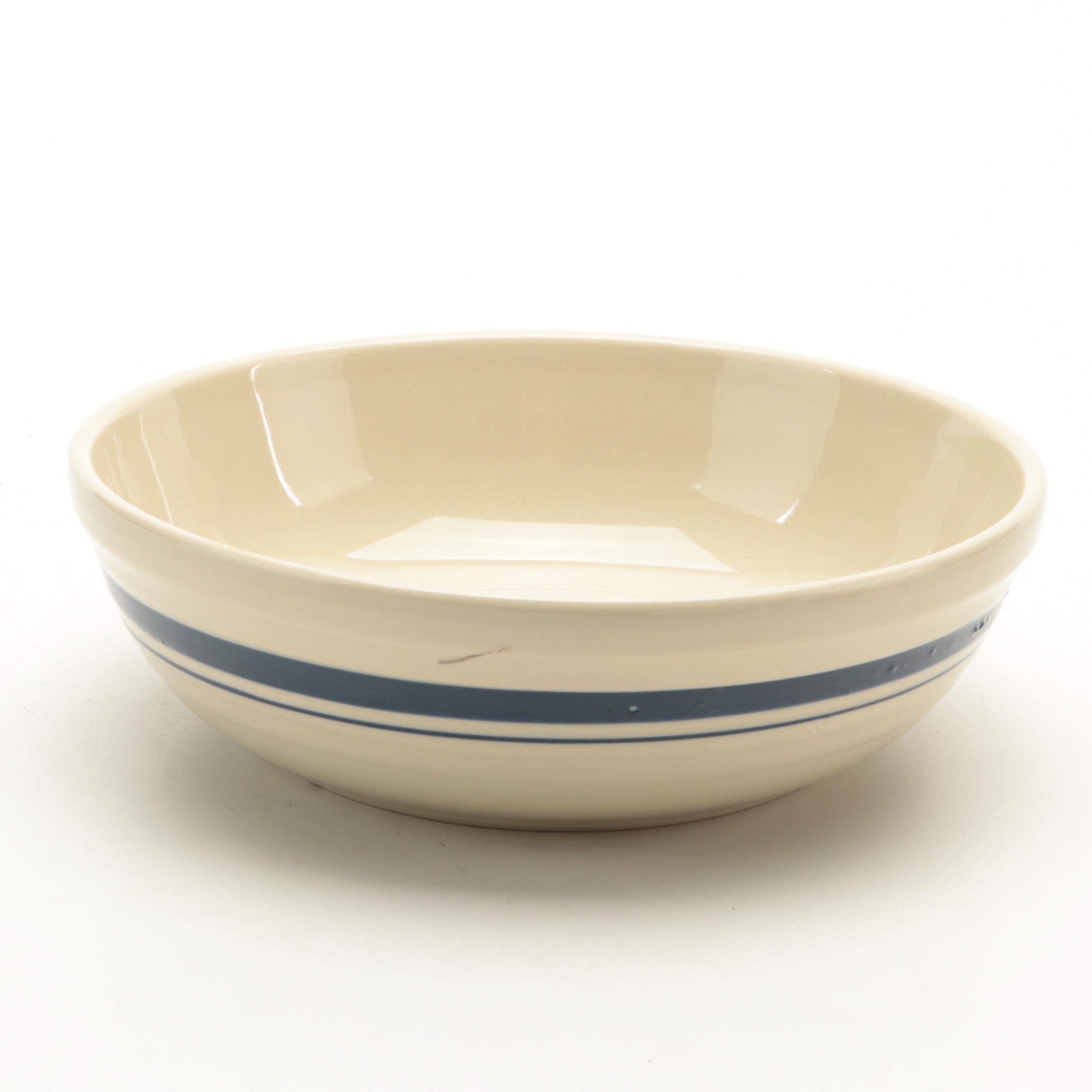 Friendship Pottery "Blue Stripe" and Robinson Ransbottom Stoneware Bakeware