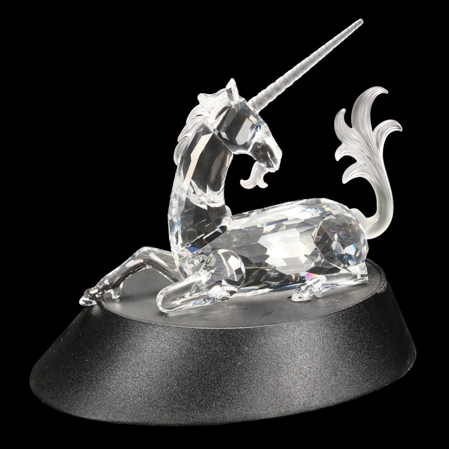 Swarovski Fabulous Creatures "Unicorn" Frosted and Clear Crystal Figurine, 1996