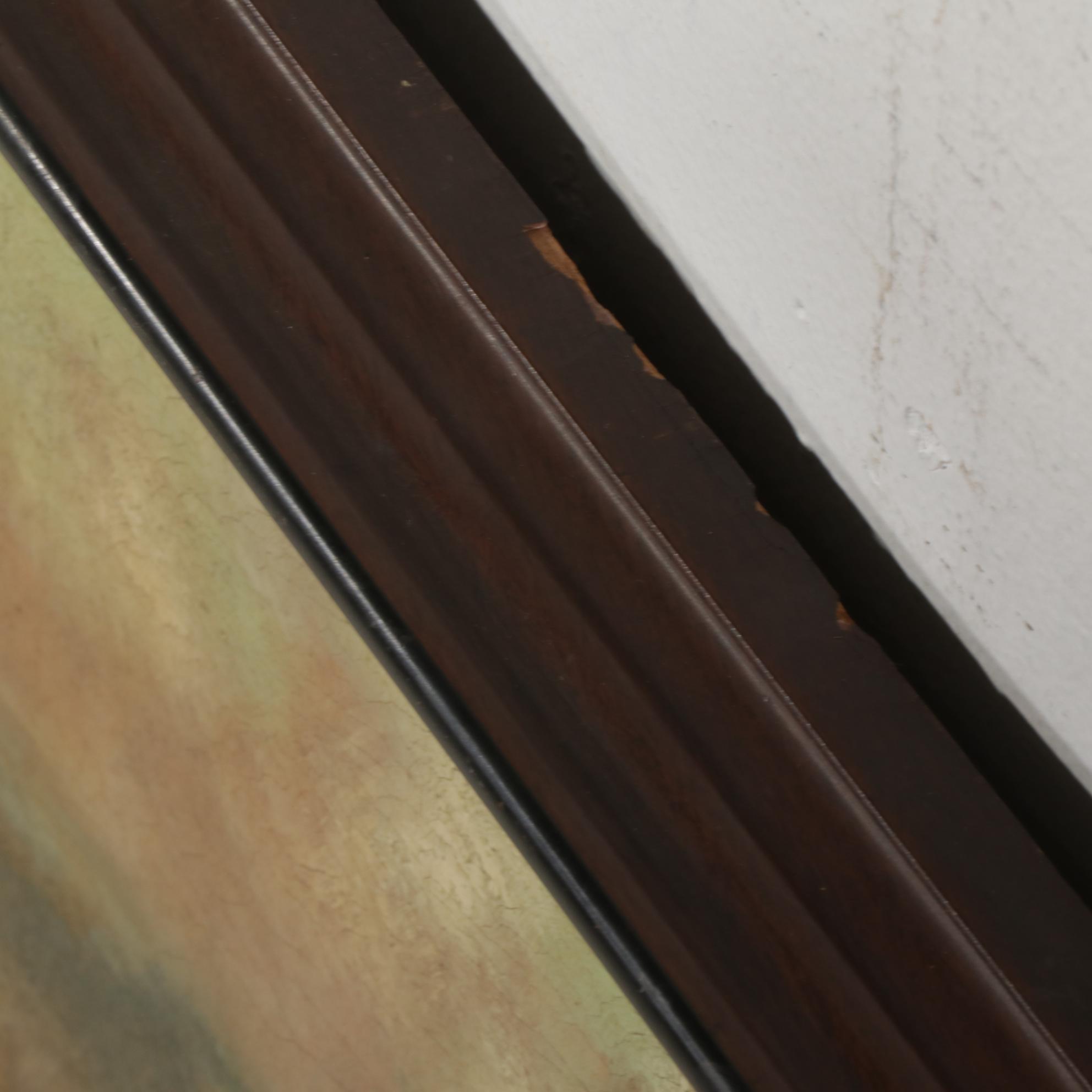 Landscape Oil Painting of Rainbow on Waterfall, Circa 1900