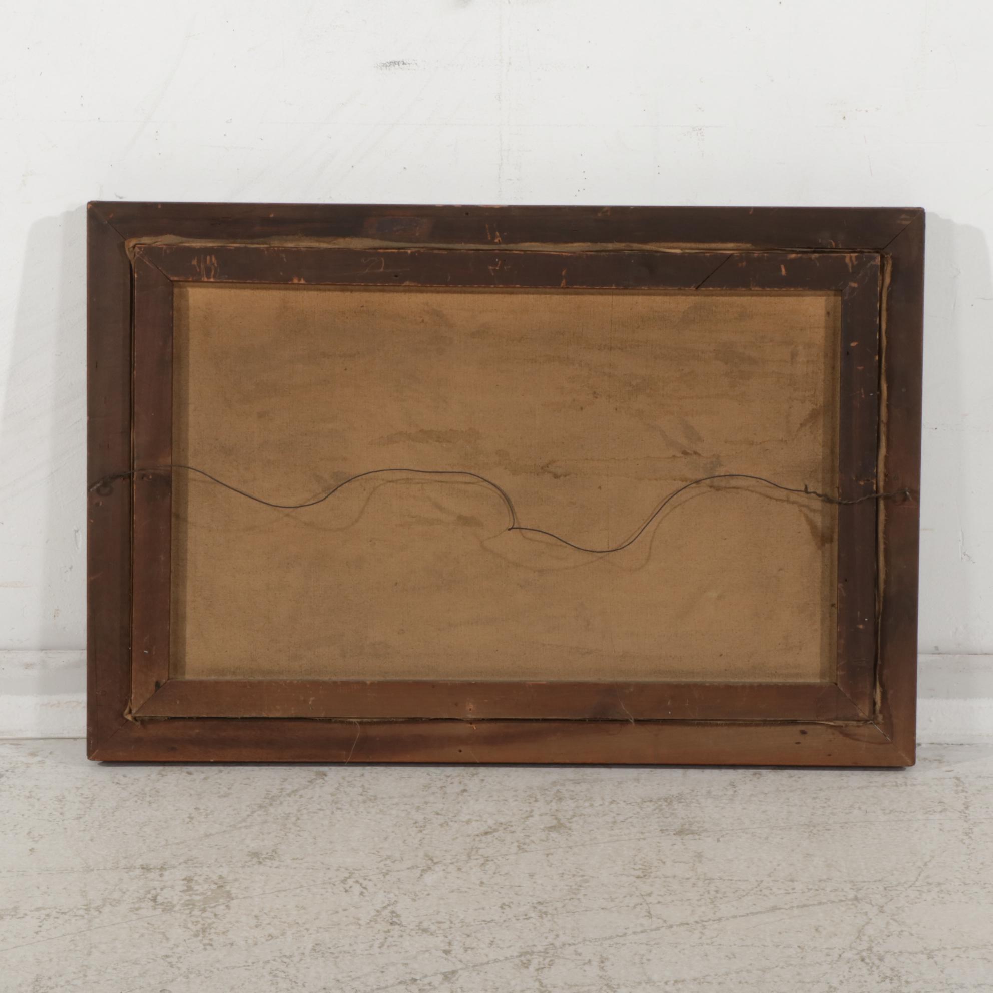 Landscape Oil Painting of Rainbow on Waterfall, Circa 1900