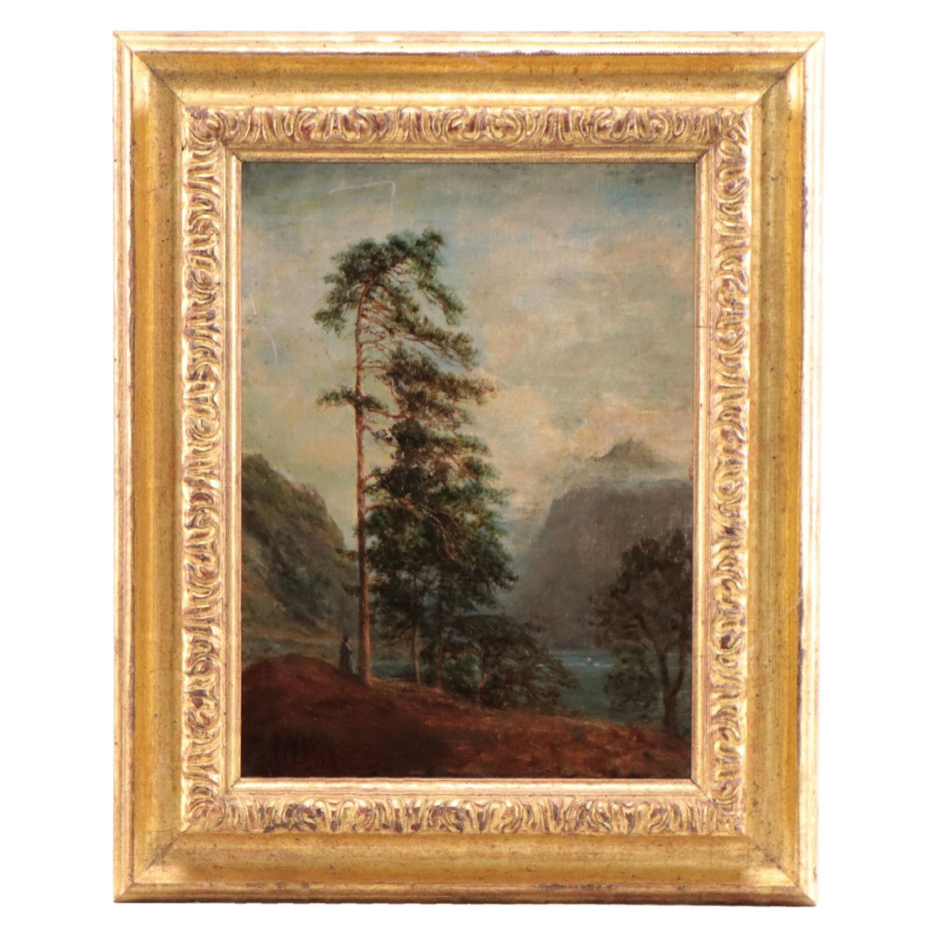 Tonalist Oil Painting of Landscape, 19th Century
