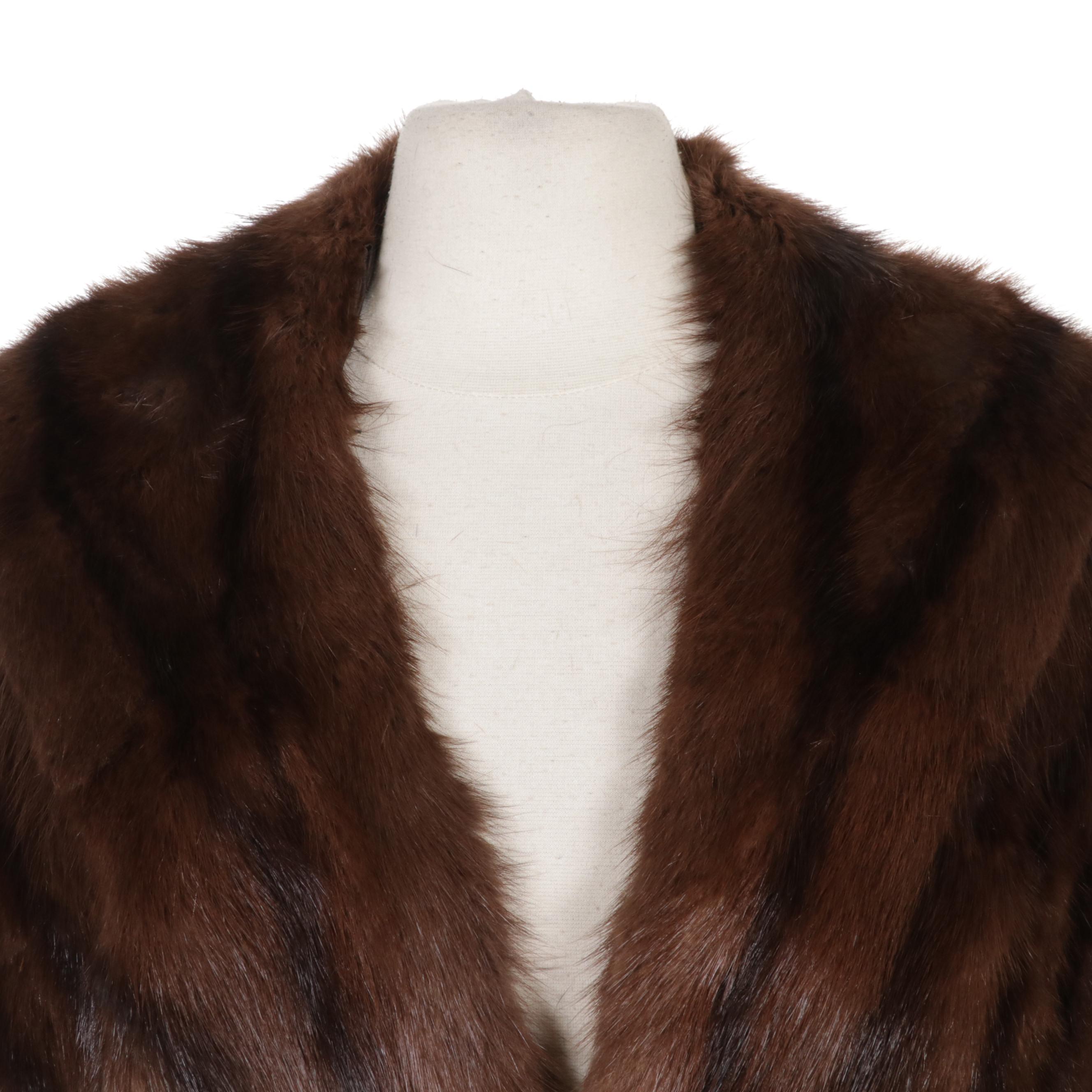 Dark Pastel Mink Fur Stole, Mid to Late 20th Century