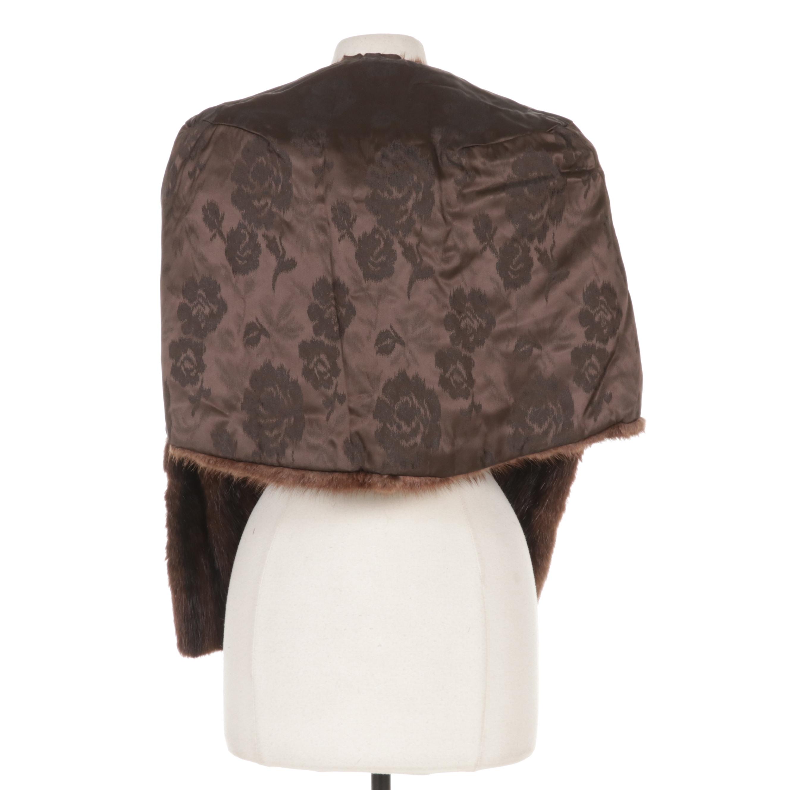 Dark Pastel Mink Fur Stole, Mid to Late 20th Century