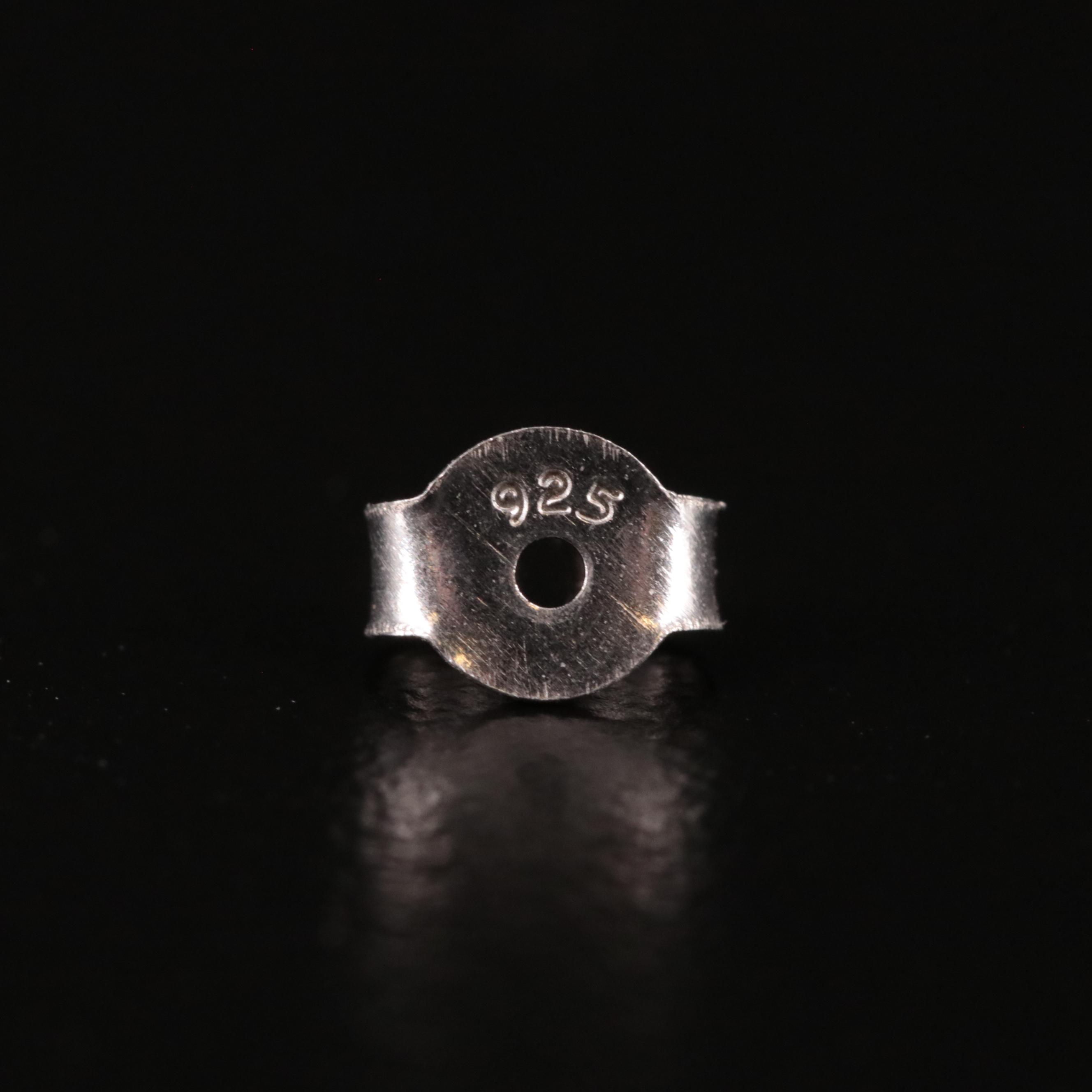 Sterling Citrine Solitaire Stud Earrings