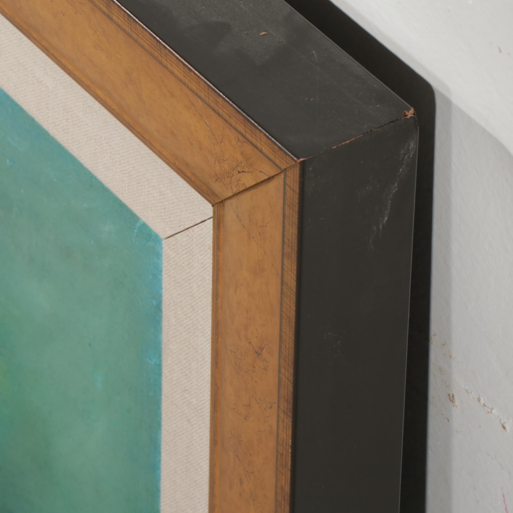 Folk Art Oil Painting of Flowers on Branch, Circa 2000