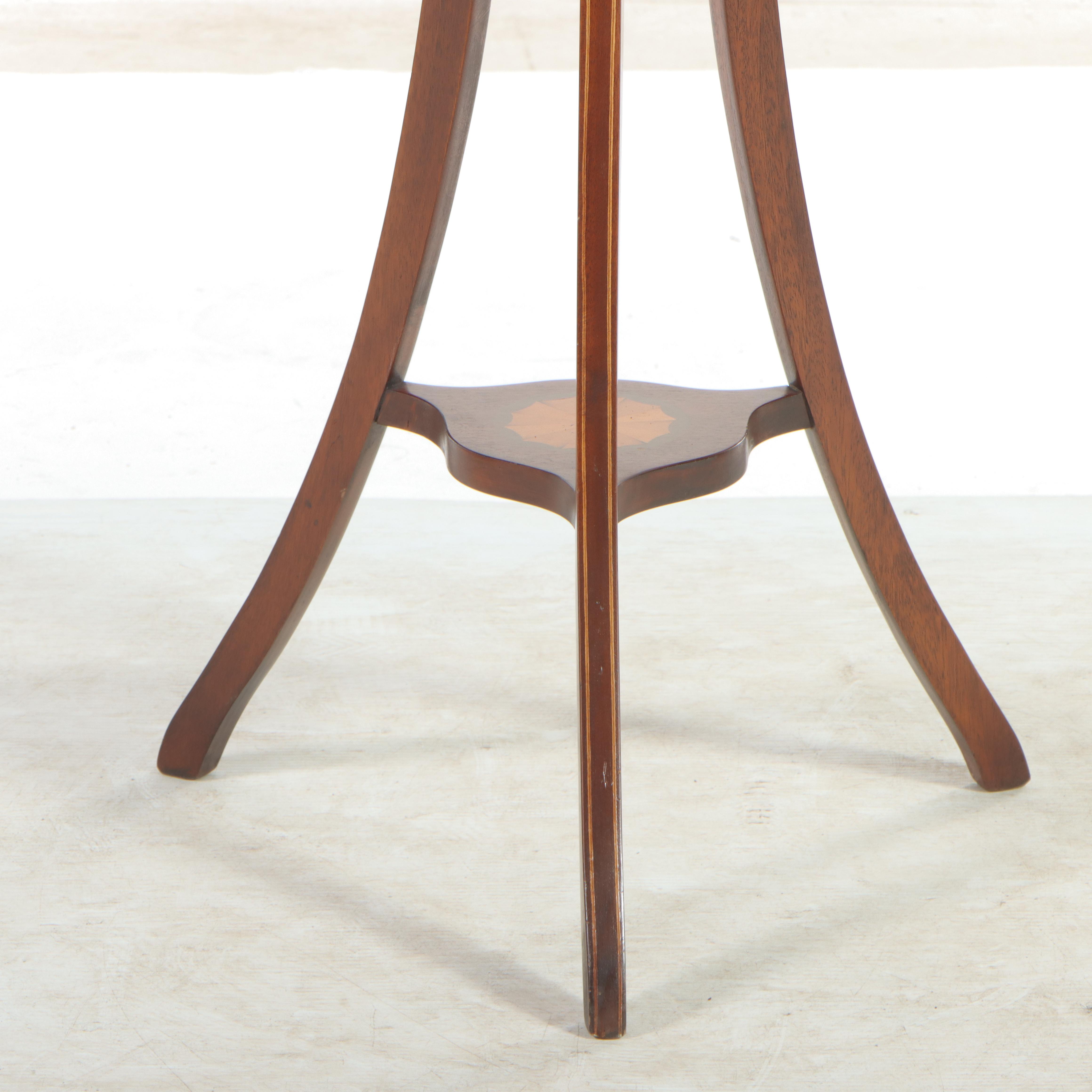 Regency Style Mahogany, Marquetry, and Brass Jardinière