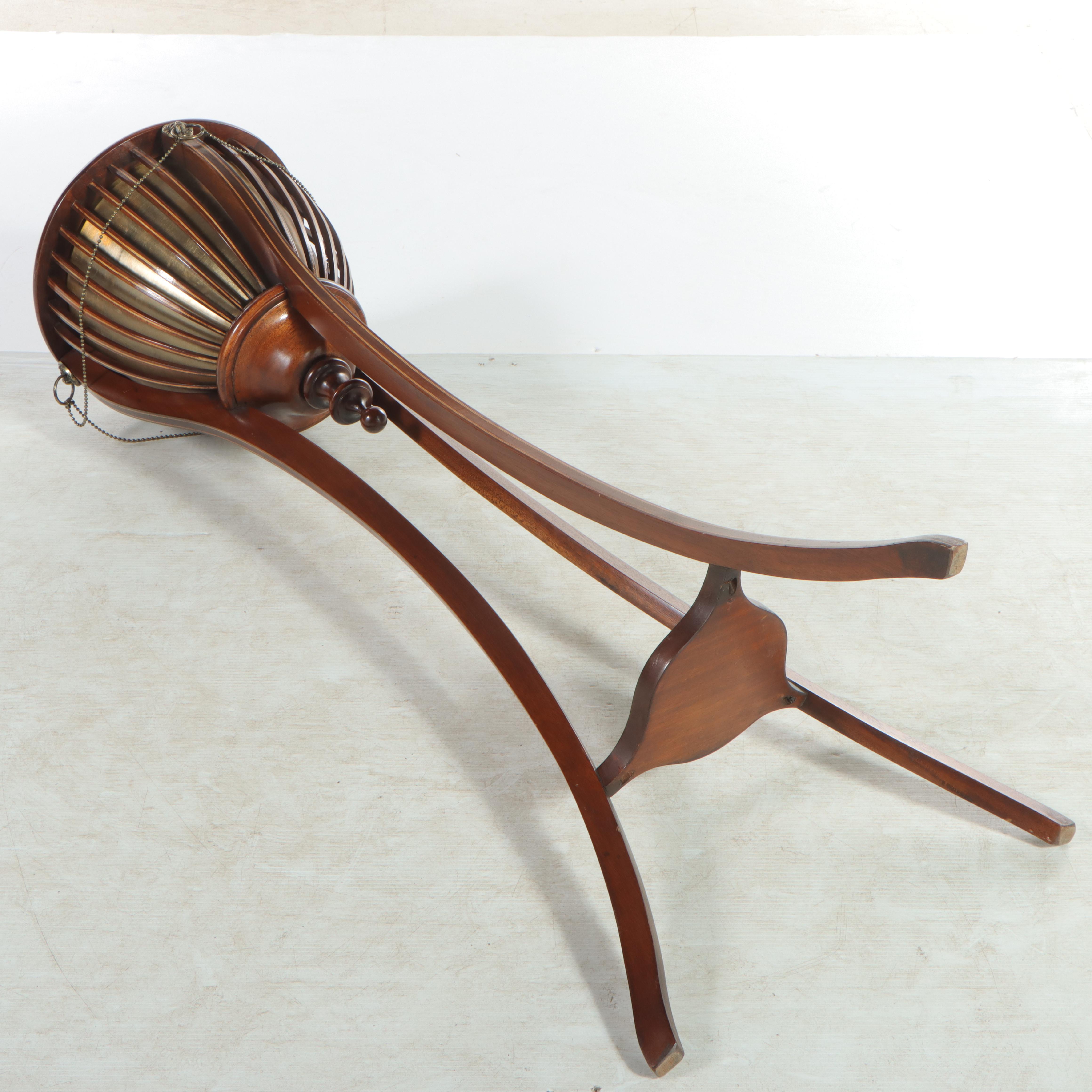 Regency Style Mahogany, Marquetry, and Brass Jardinière