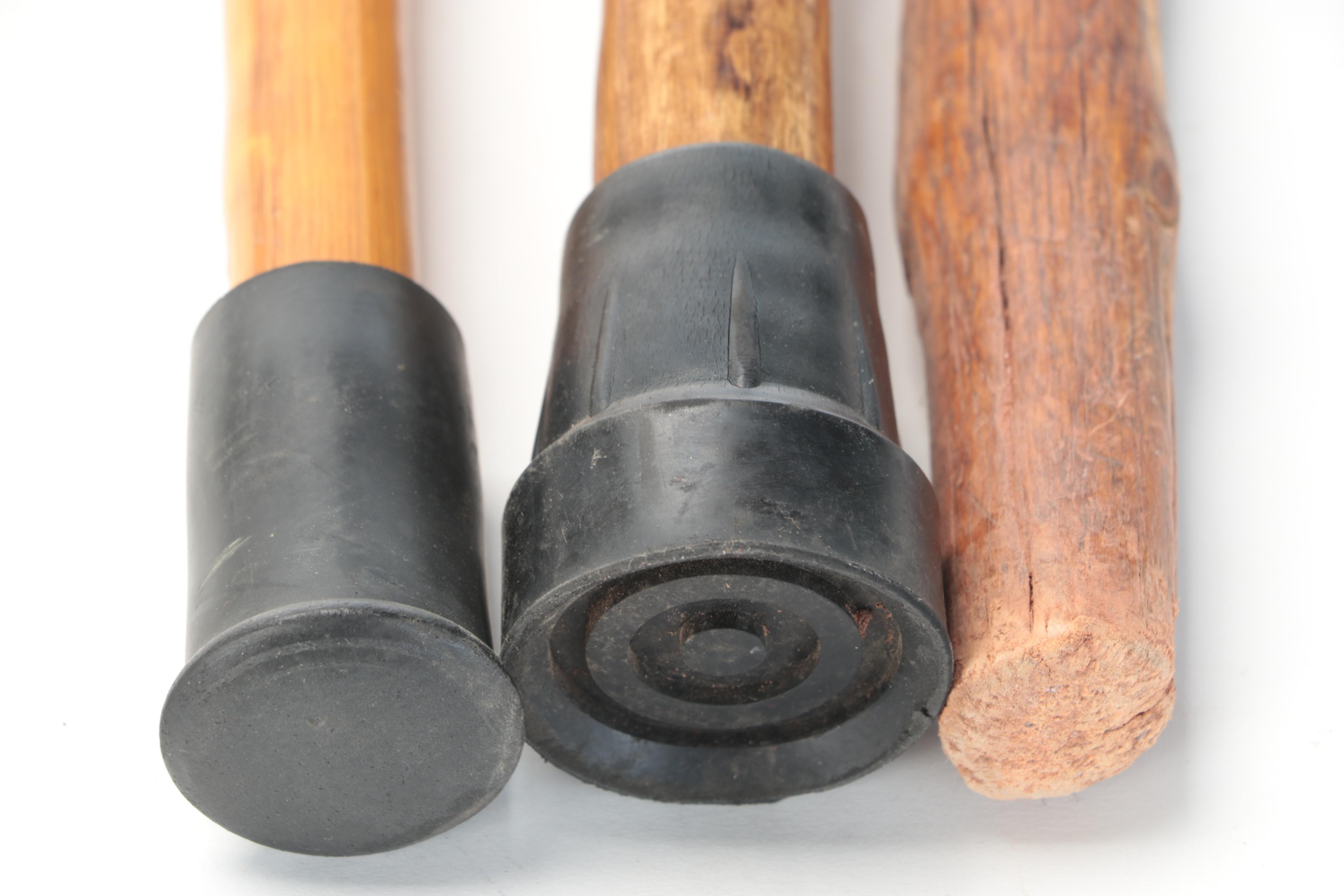 Hand-Carved Wooden Canes Including Thornwood and Bentwood