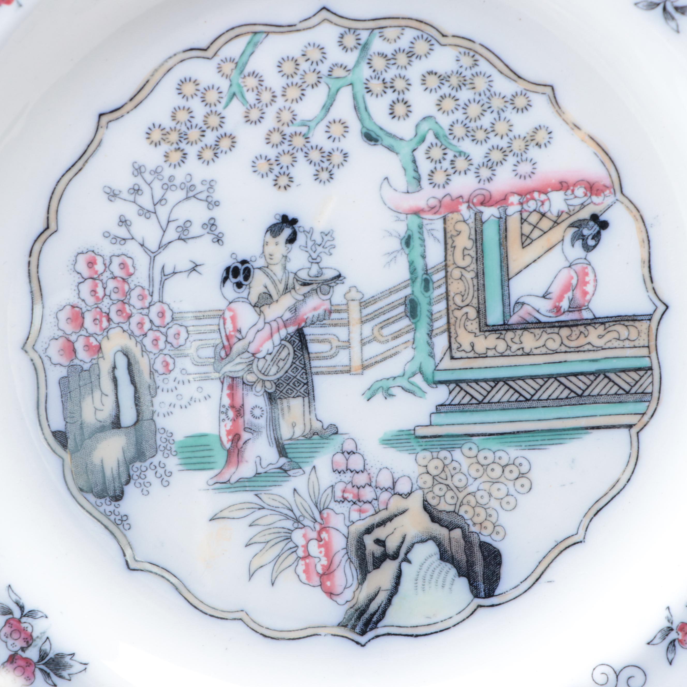 Bates, Walker & Co and Other English Earthenware Chinoiserie Pattern Plates