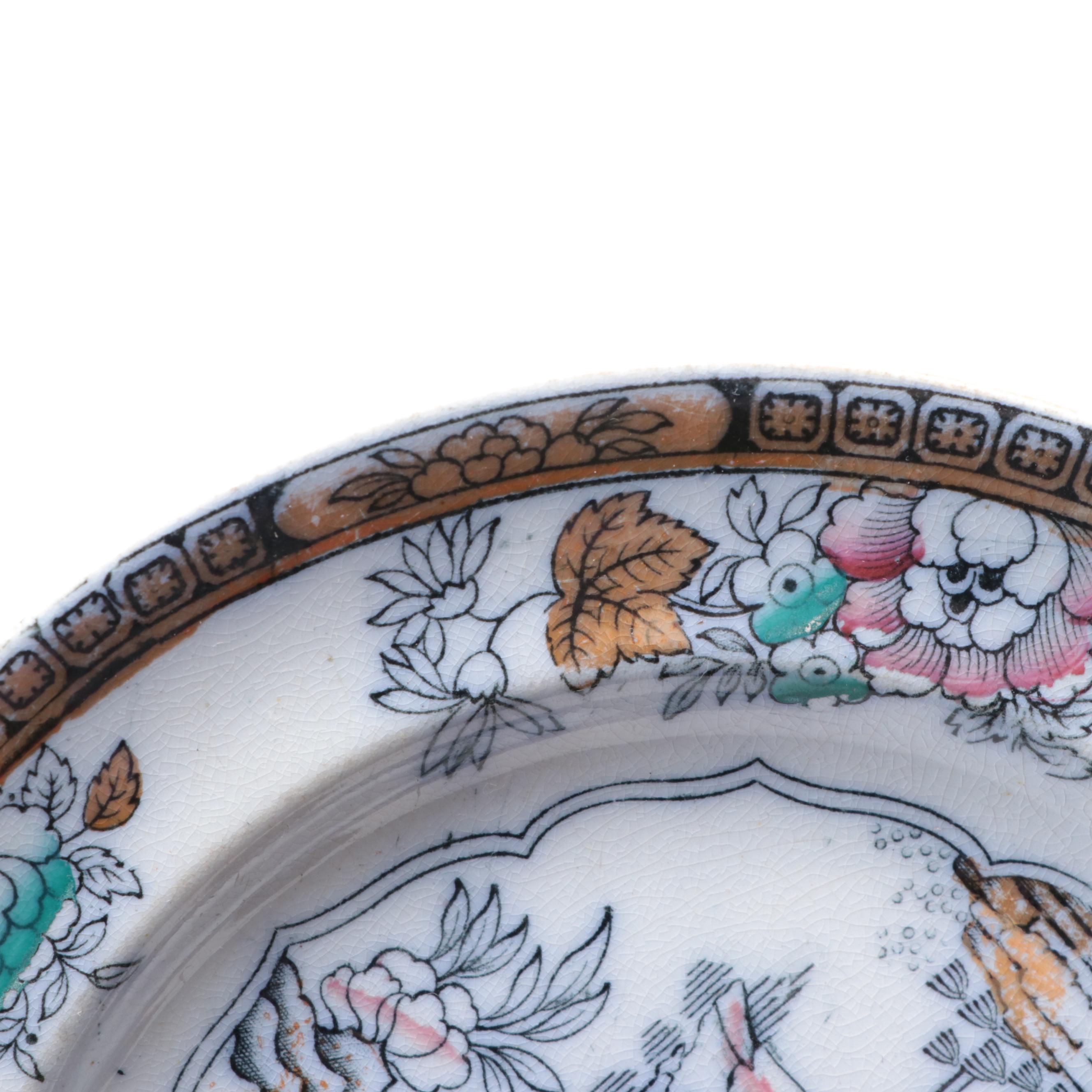 Bates, Walker & Co and Other English Earthenware Chinoiserie Pattern Plates