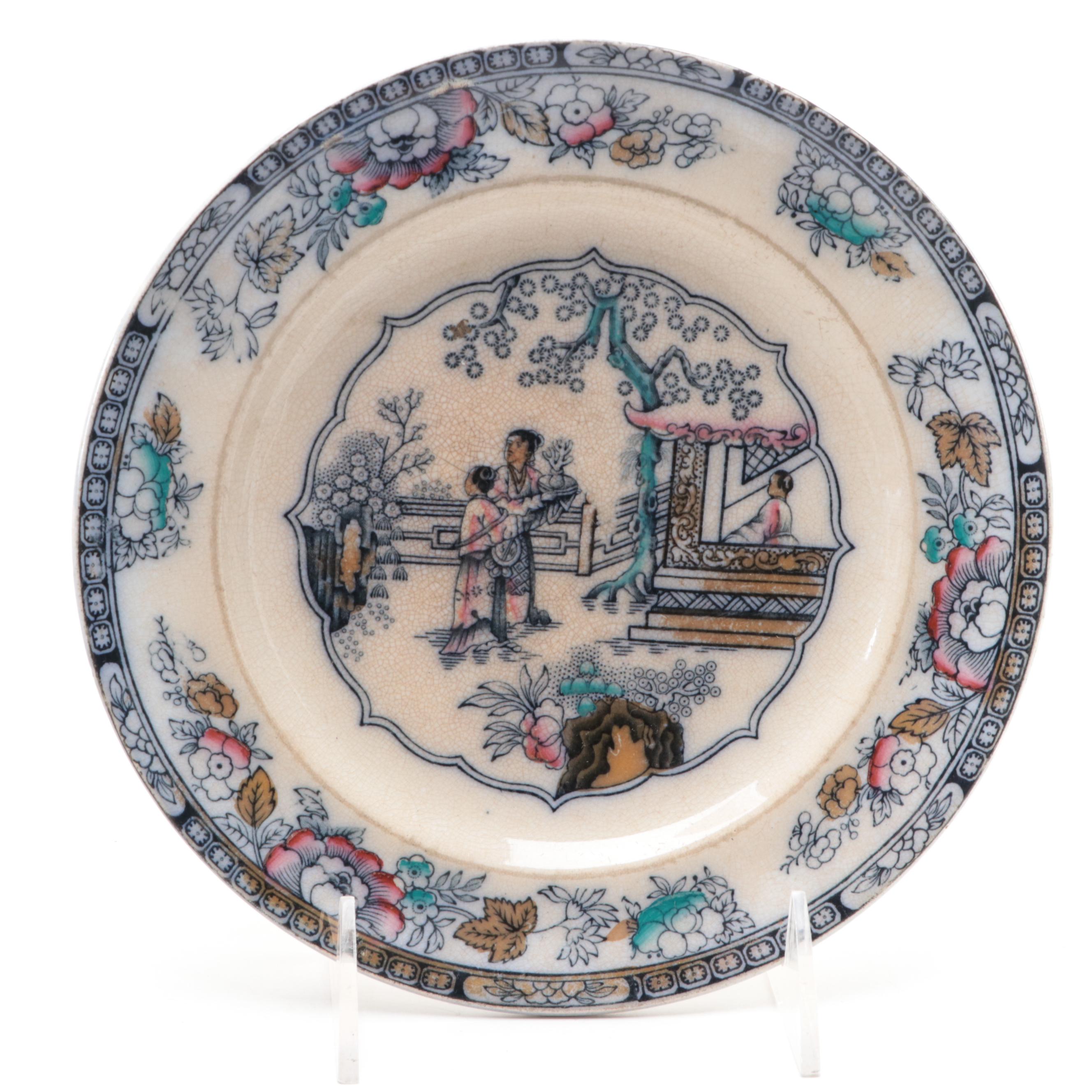 Bates, Walker & Co and Other English Earthenware Chinoiserie Pattern Plates