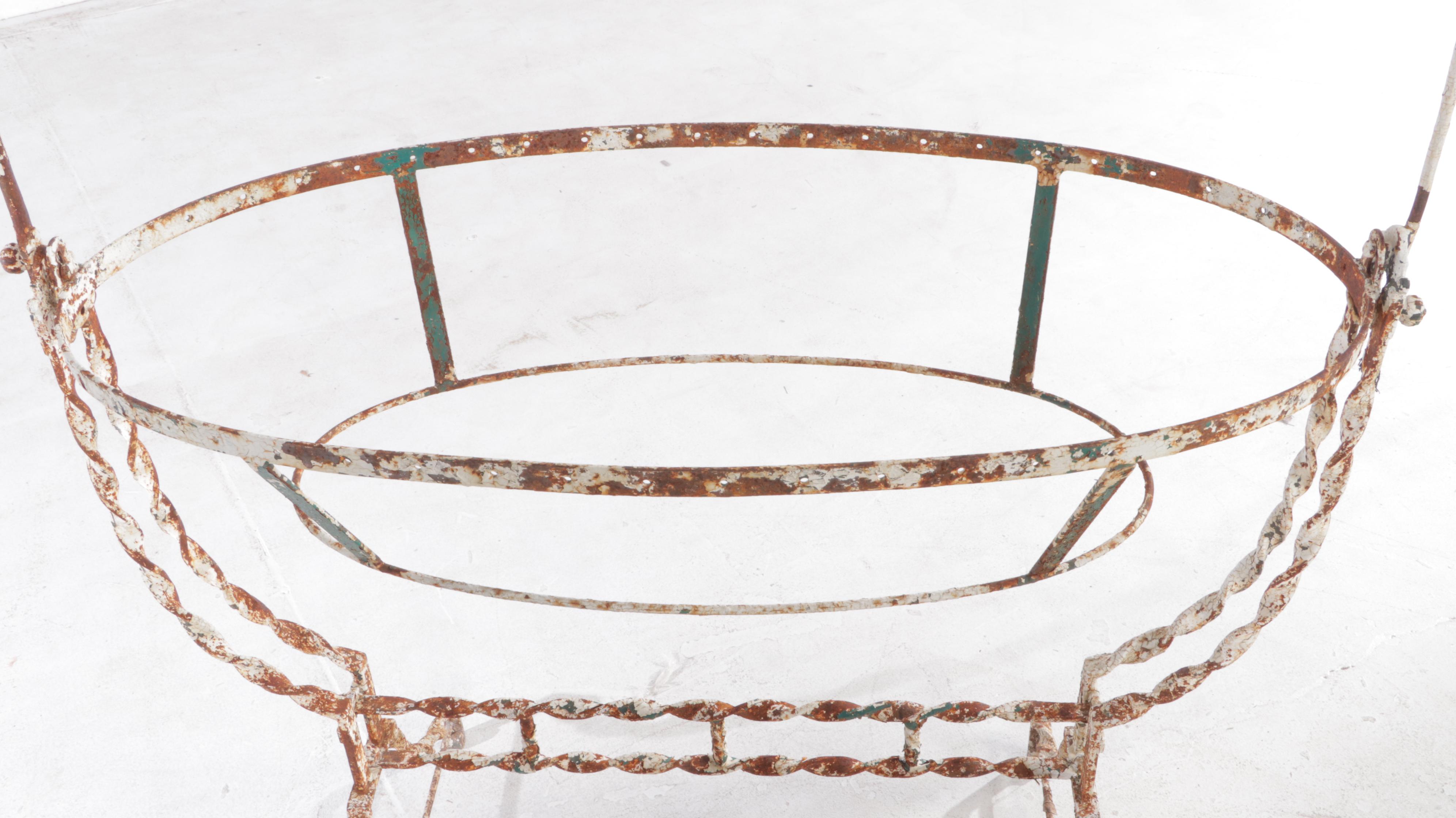 French Wrought Iron Rocking Cradle, 19th Century