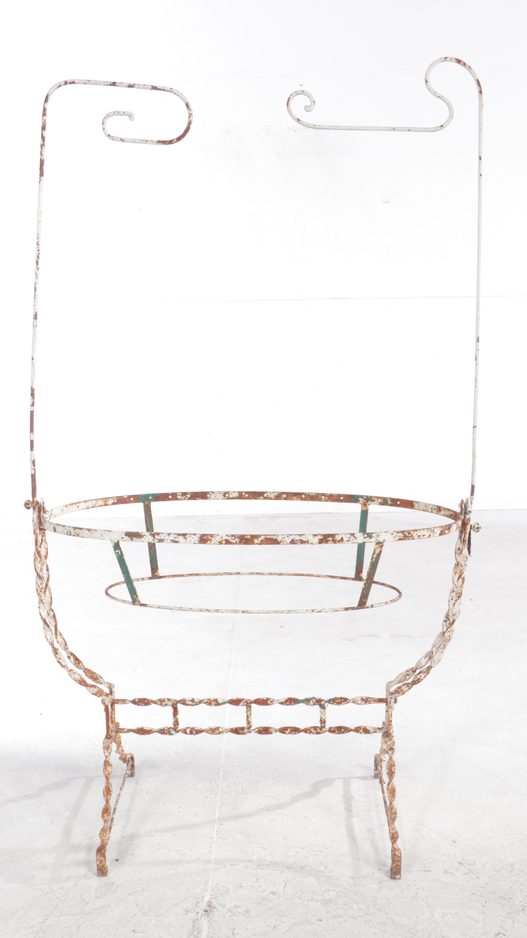 French Wrought Iron Rocking Cradle, 19th Century