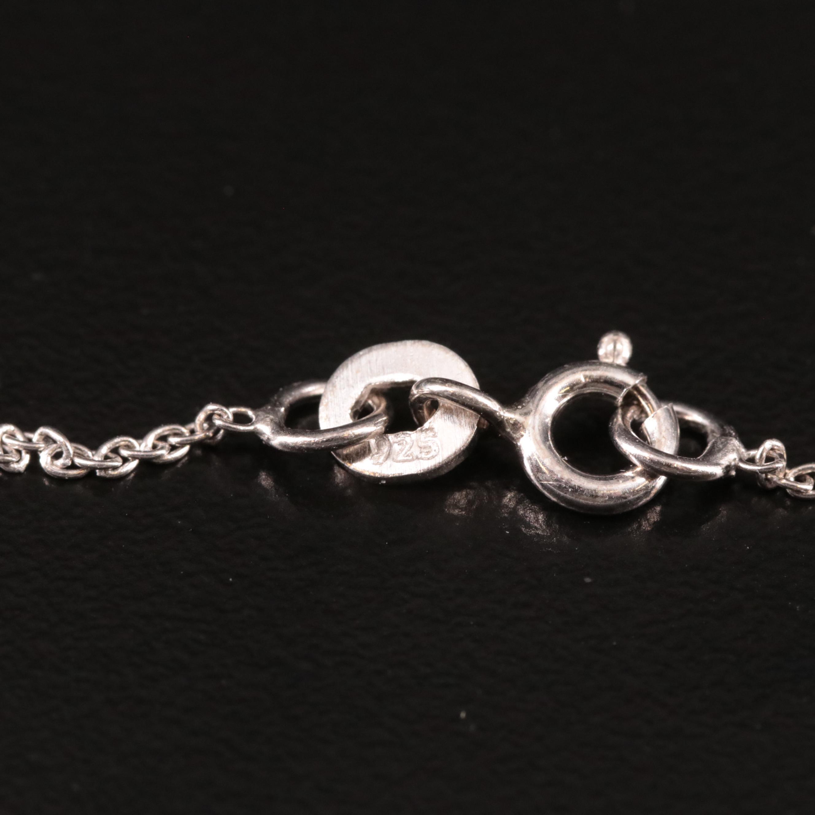 Sterling Chalcedony and Sapphire Pendant Necklace