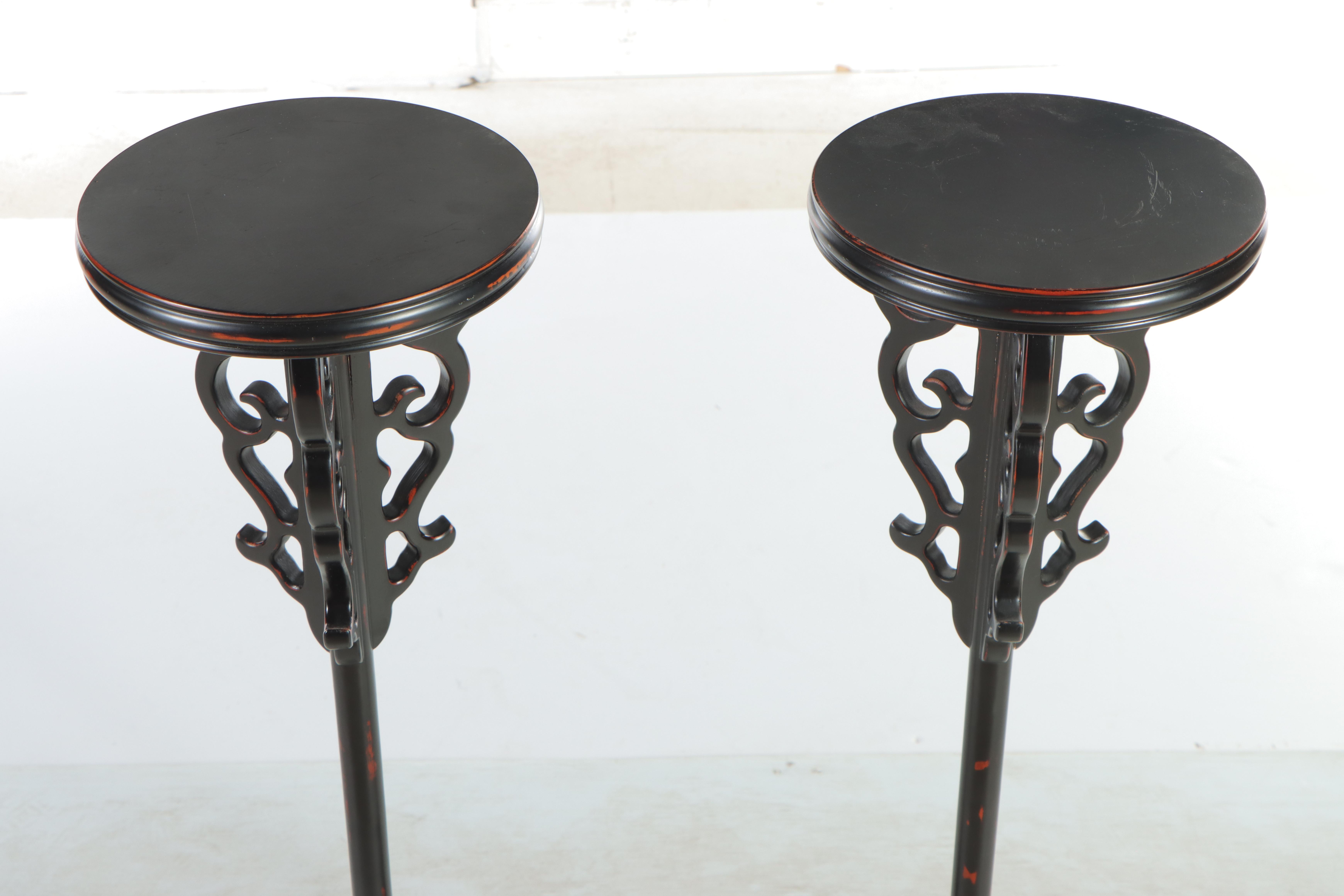 Pair of Chinese Lacquered Pedestals