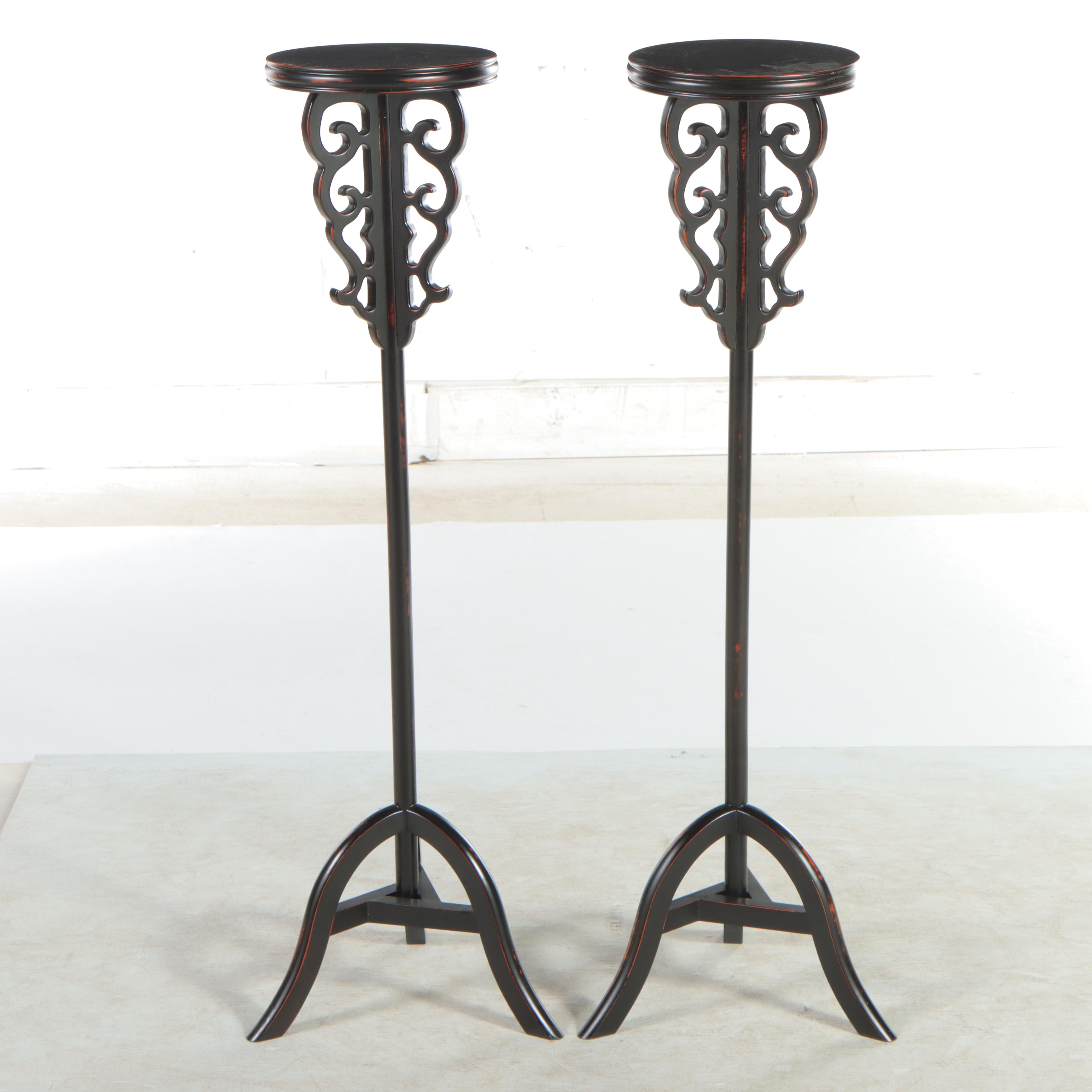 Pair of Chinese Lacquered Pedestals