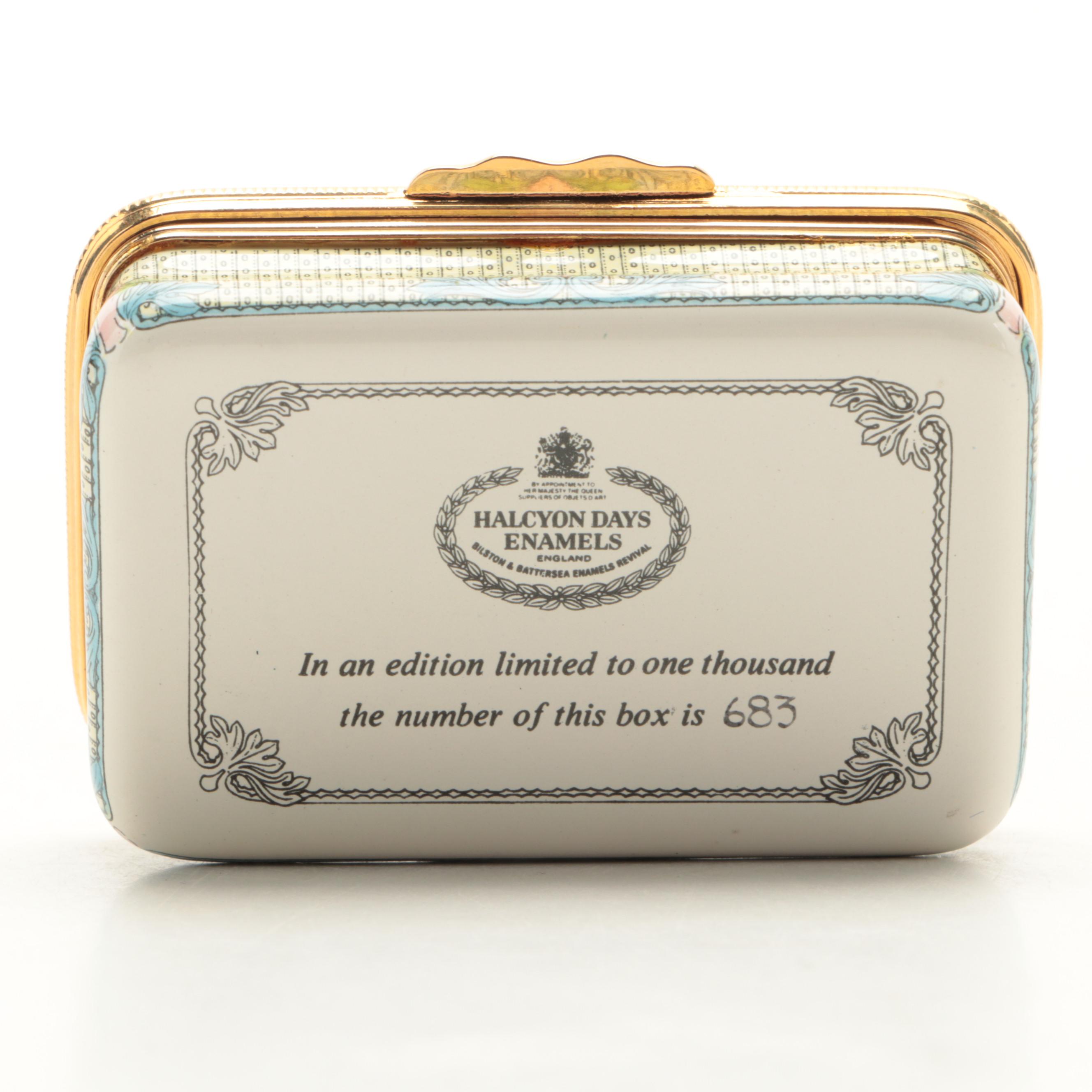 Halcyon Days Prince William and Prince Henry Birth Commemorative Boxes, 1980s