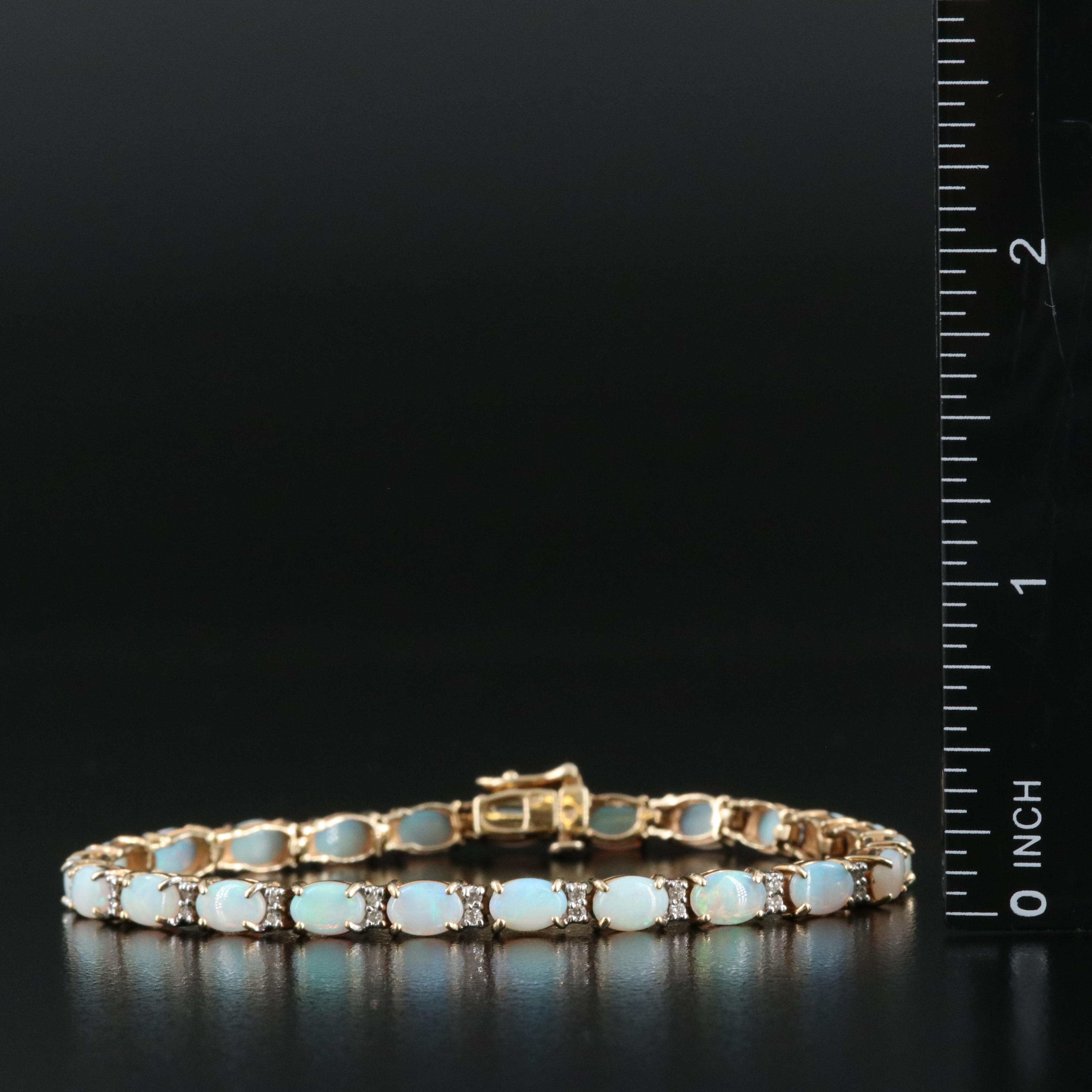 14K Opal and Diamond Bracelet