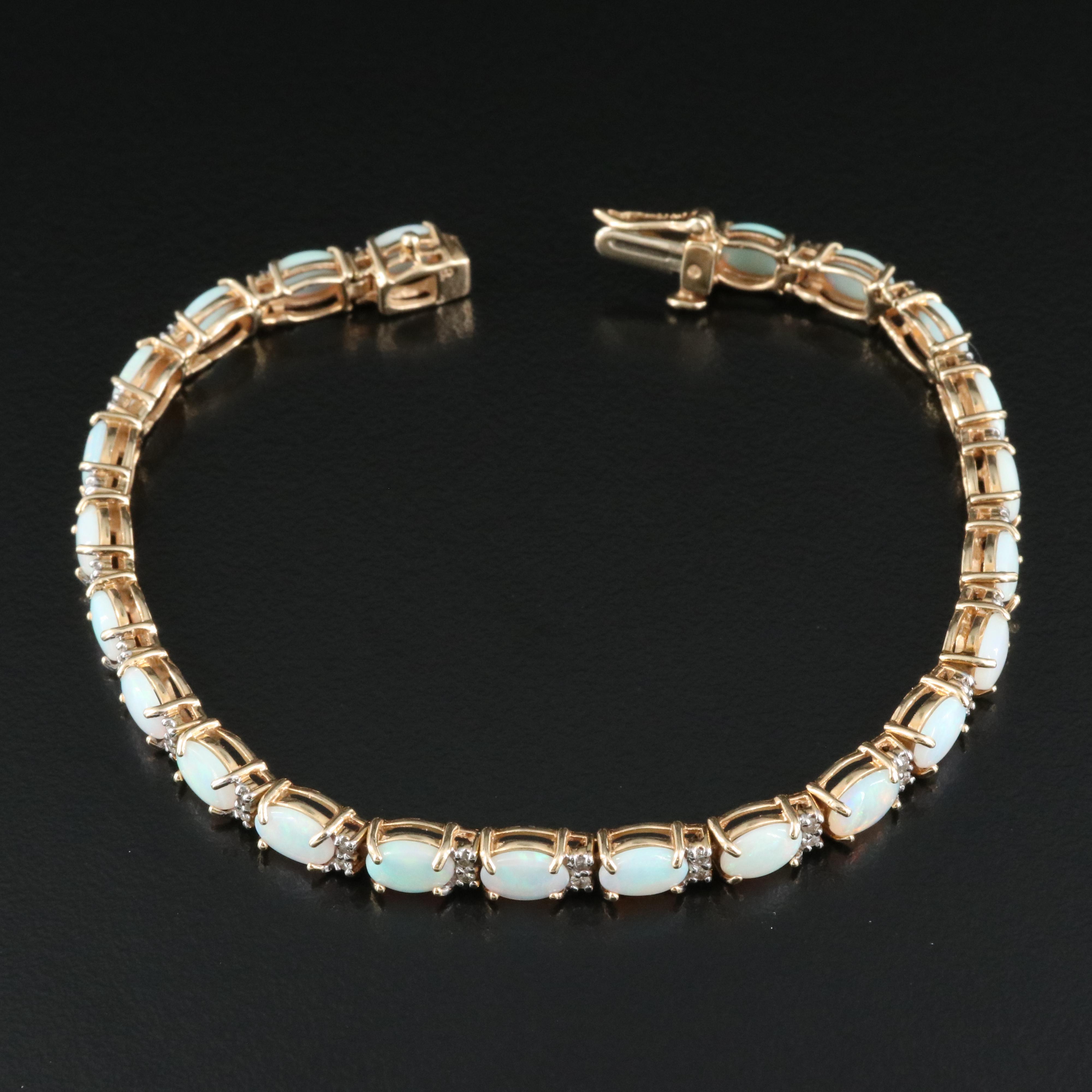 14K Opal and Diamond Bracelet
