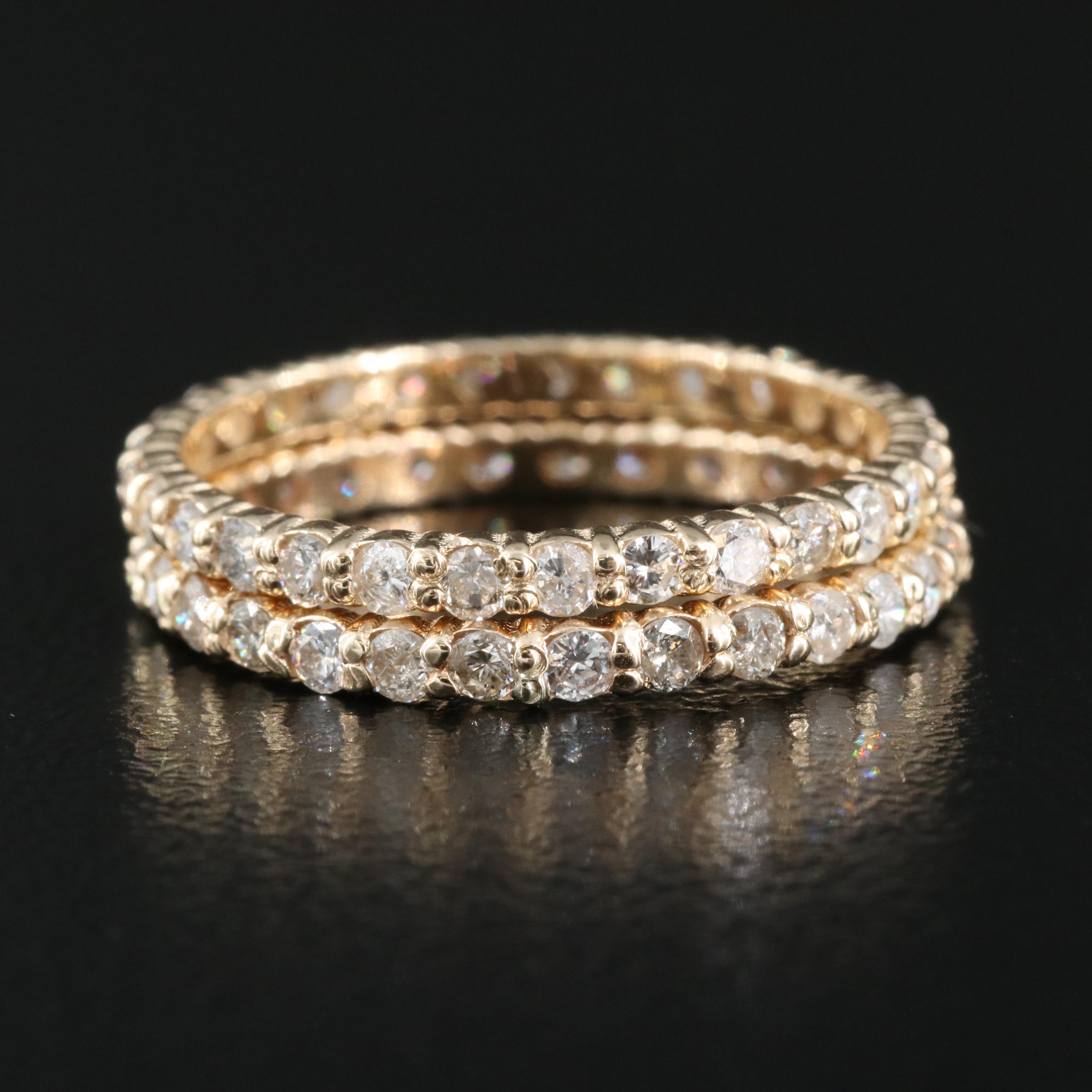 14K 1.42 CTW Diamond Eternity Bands