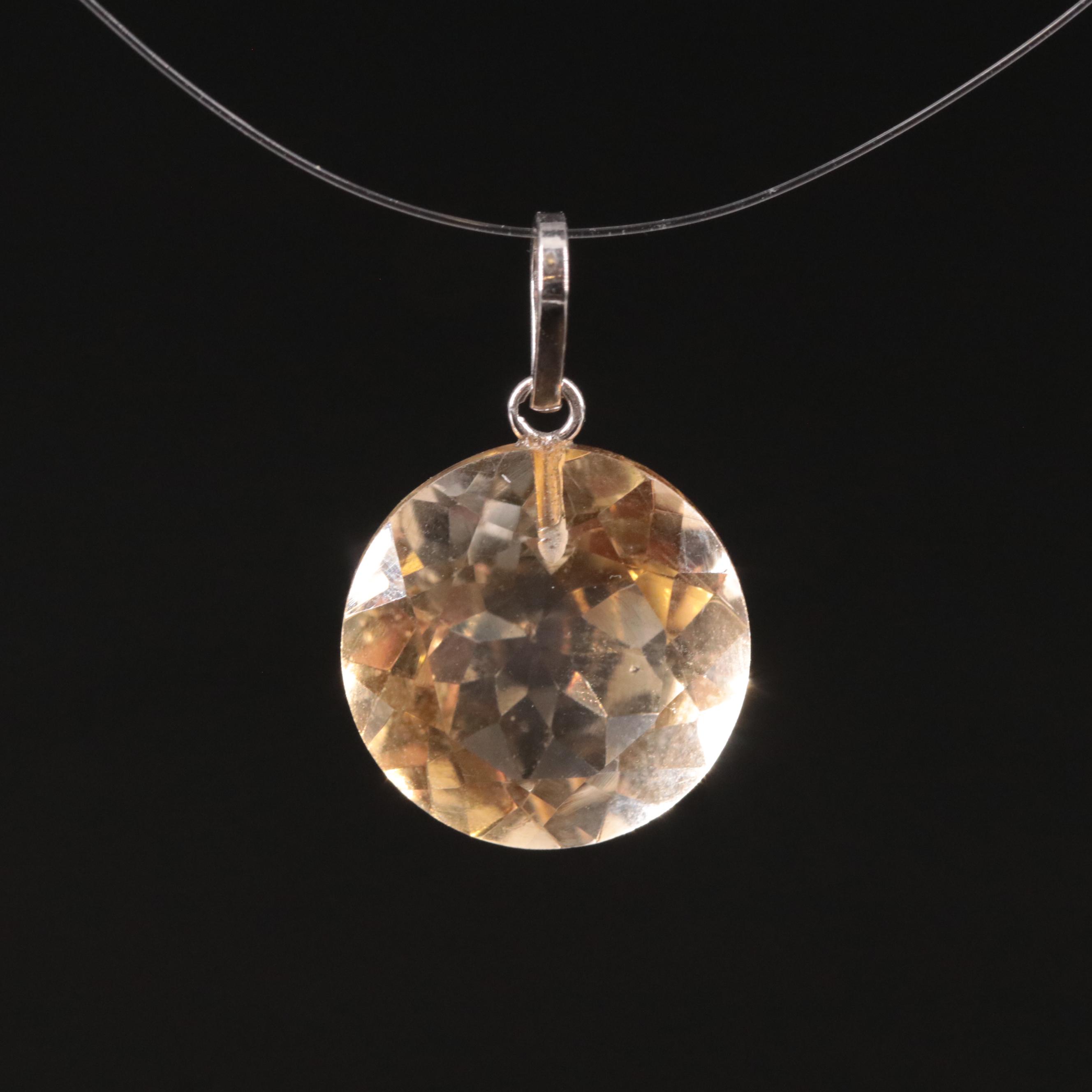 14K Citrine Pendant