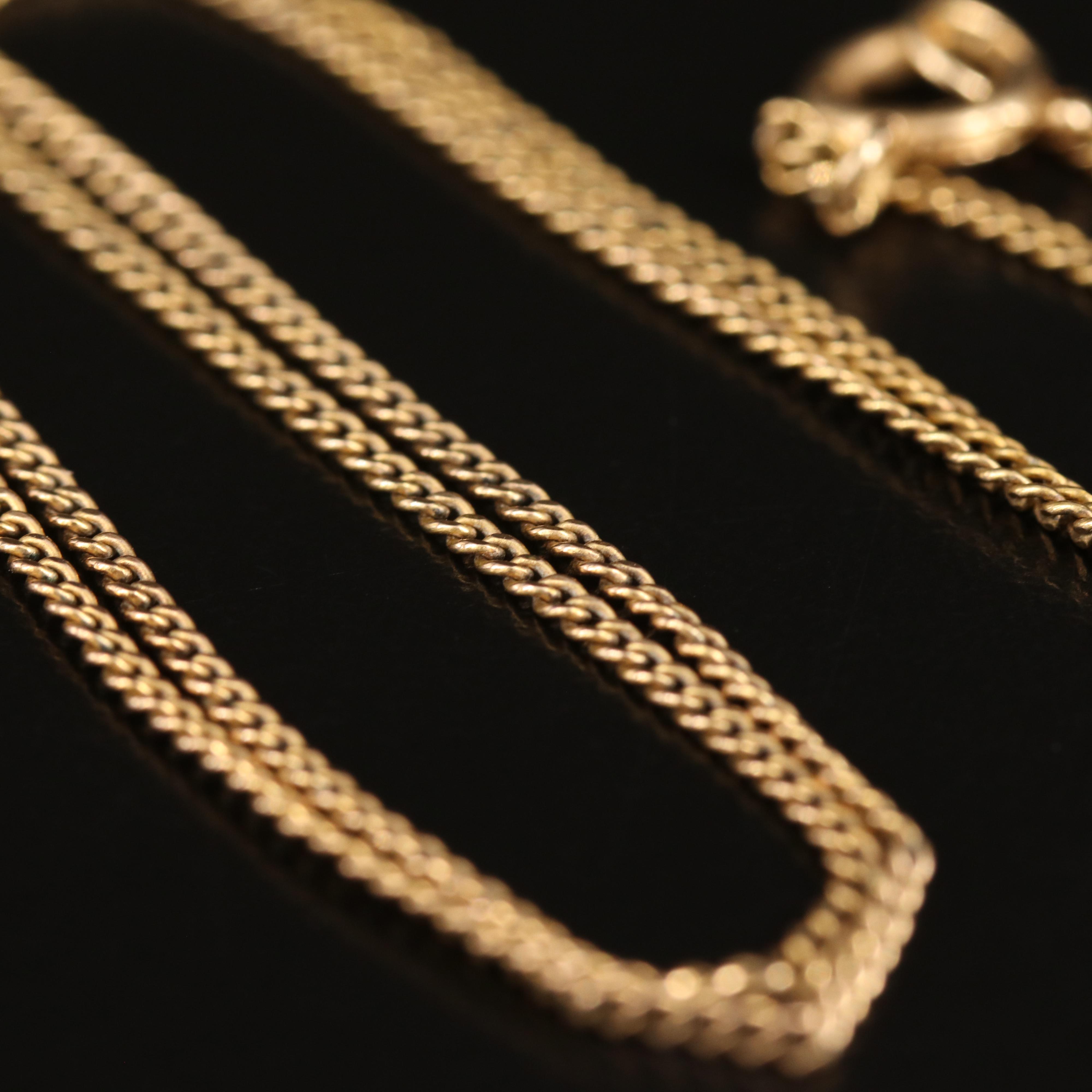 Antique Strobell & Crane 14K Garnet Locket on 10K Chain Necklace