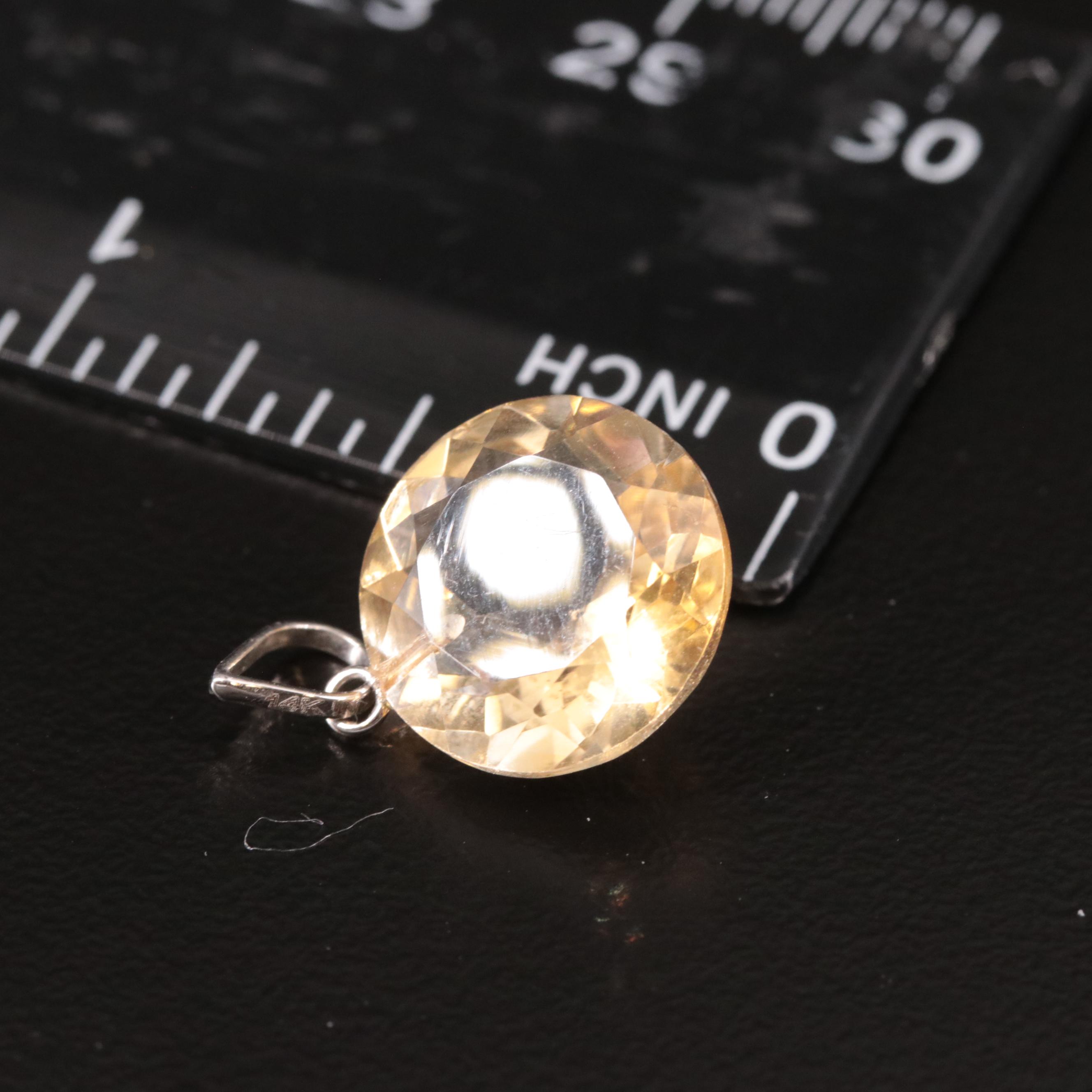14K Citrine Pendant