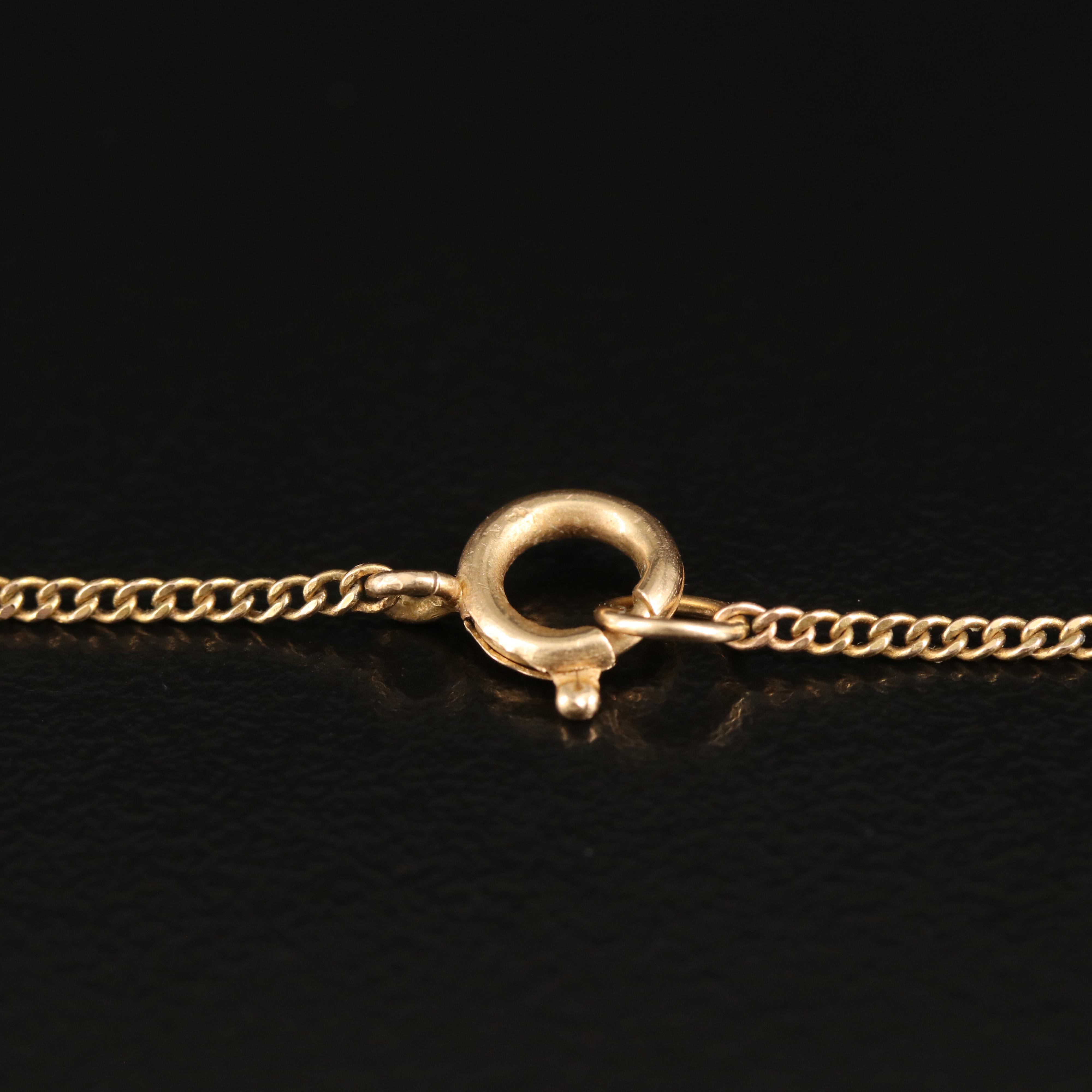 Antique Strobell & Crane 14K Garnet Locket on 10K Chain Necklace