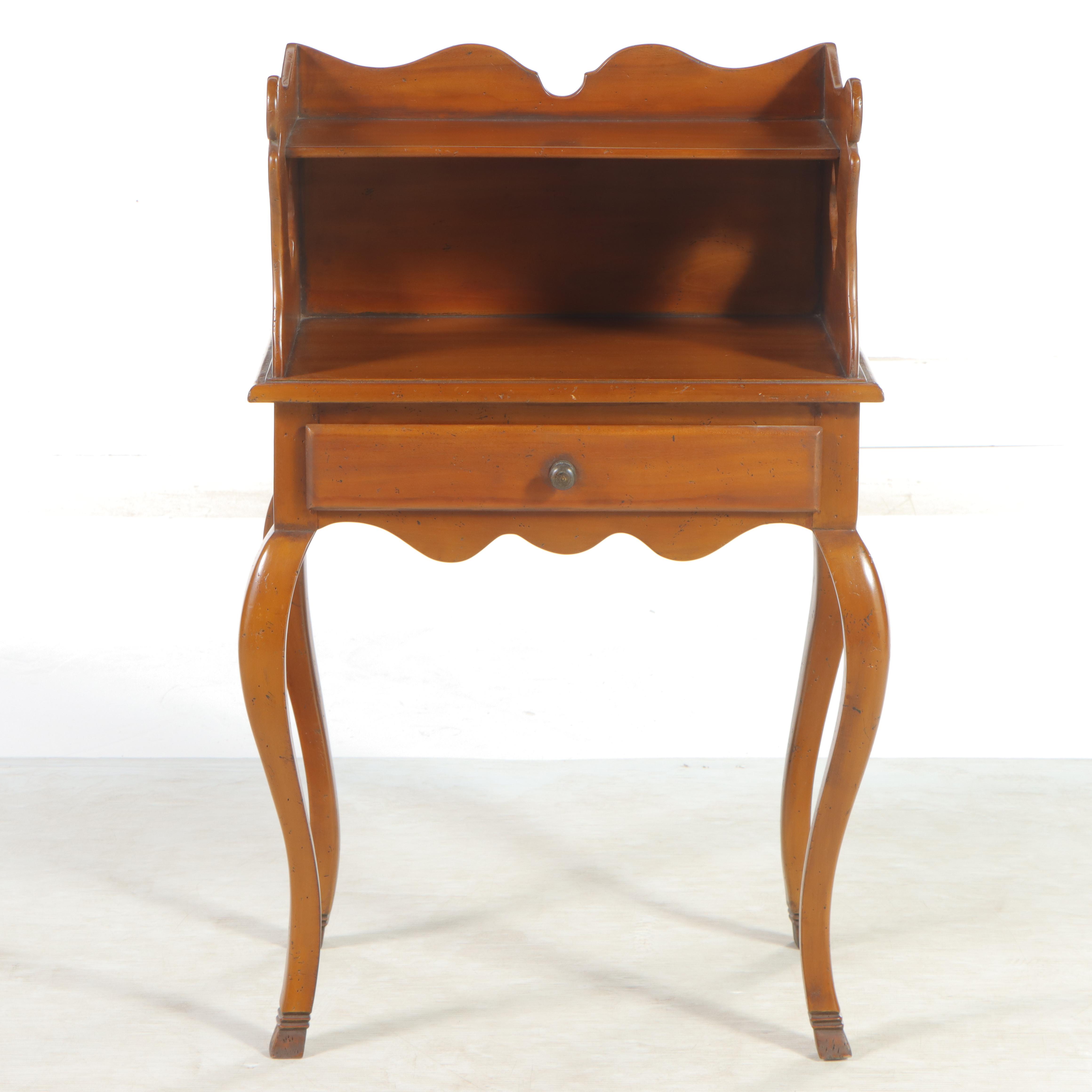 French Provincial Style Hardwood Nightstand